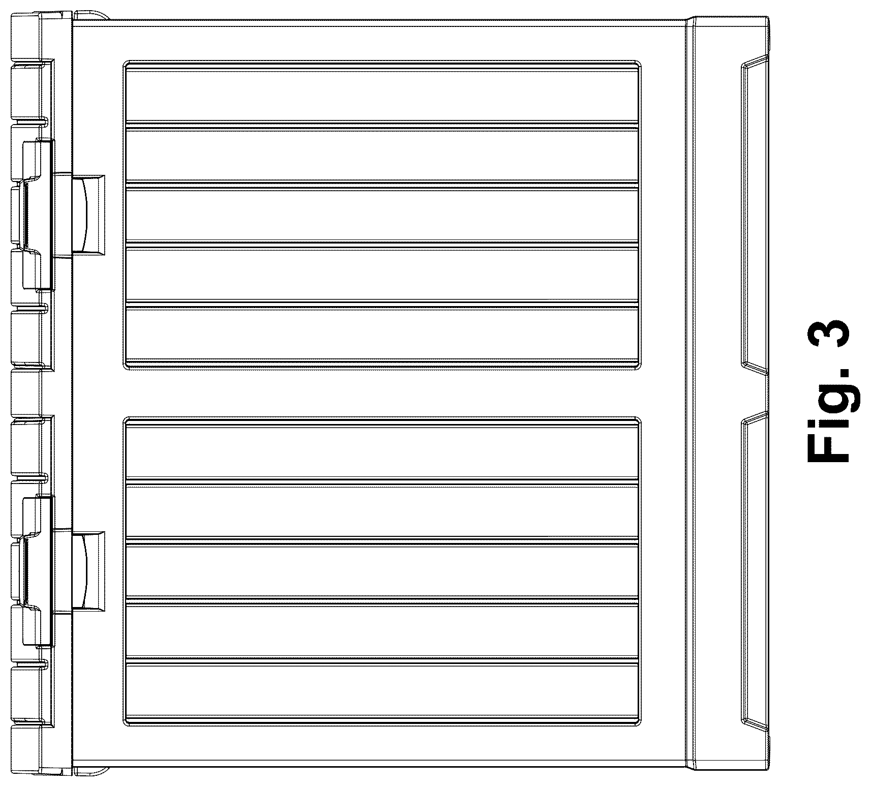 Patent USD1077409 Figure 3 – Trash can
