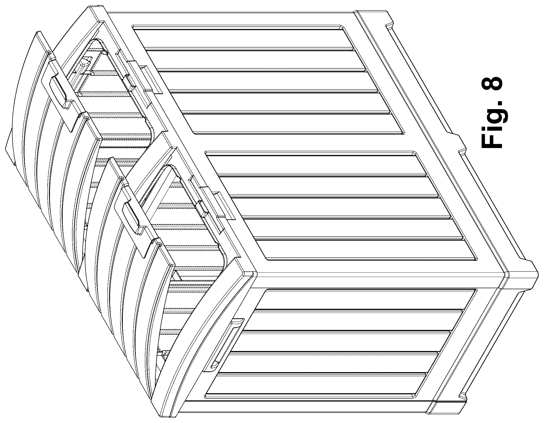 Patent USD1077409 Figure 7 – Trash can