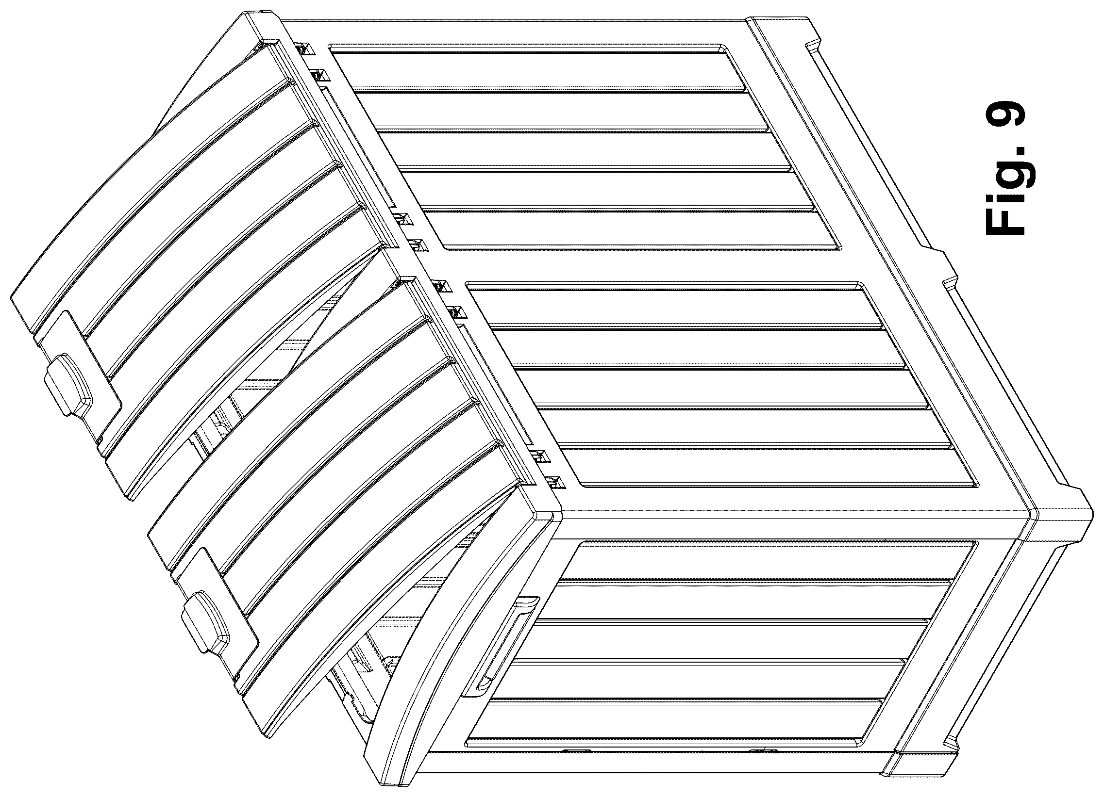 Patent USD1077409 Figure 8 – Trash can
