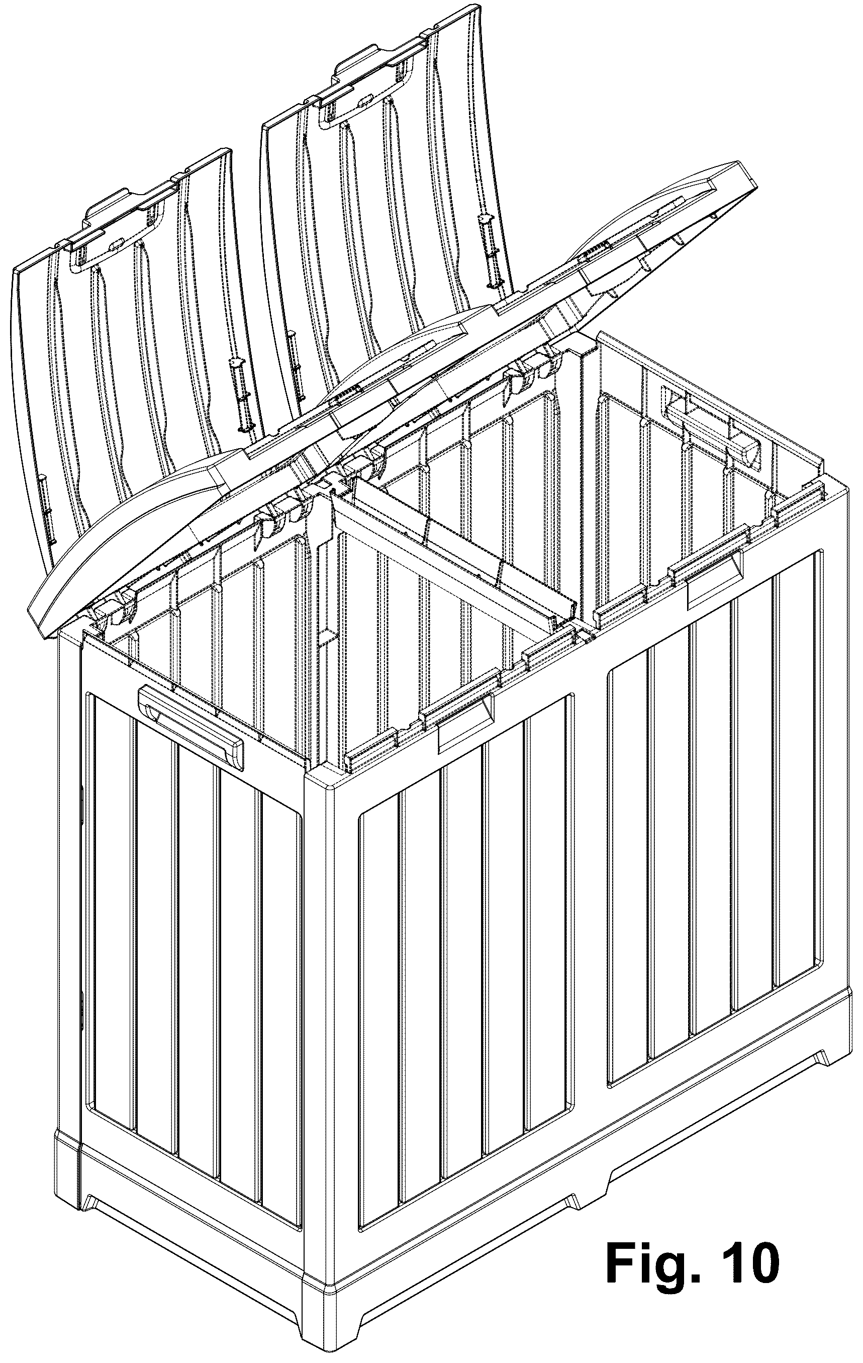 Patent USD1077409 Figure 9 – Trash can