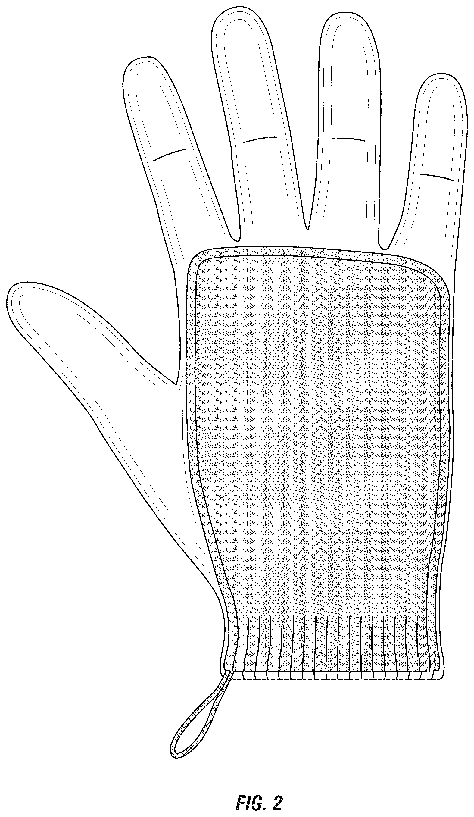 Patent USD1077415 Figure 2 – Shower glove with pocket