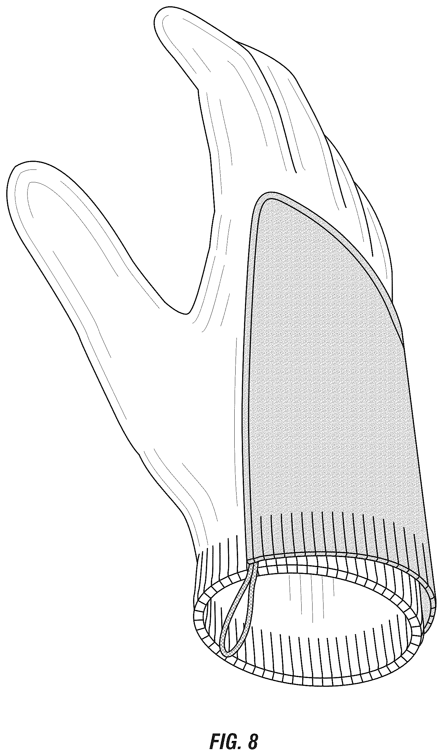Patent USD1077415 Figure 6 – Shower glove with pocket