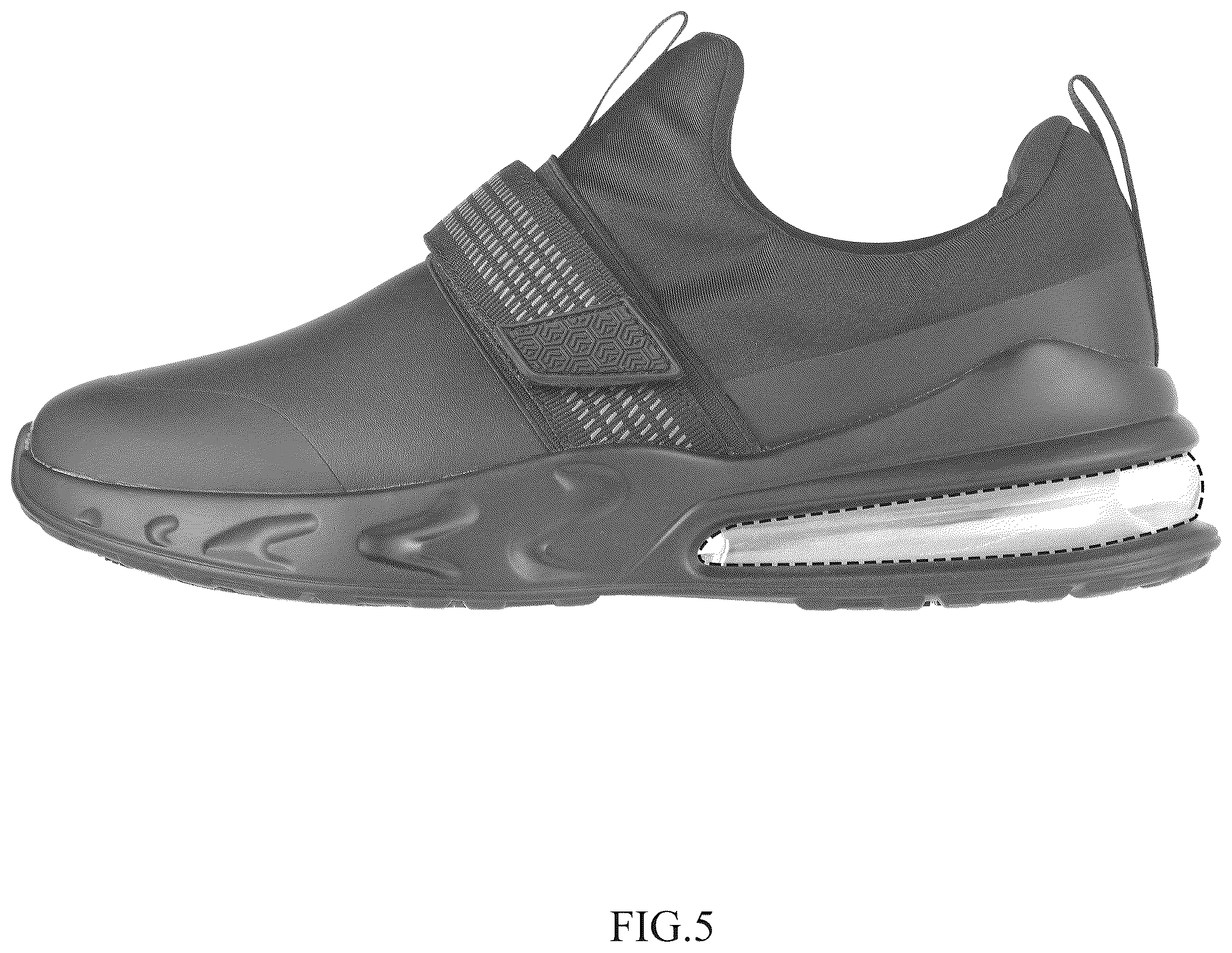 Patent USD1077425 Figure 5 – Shoe