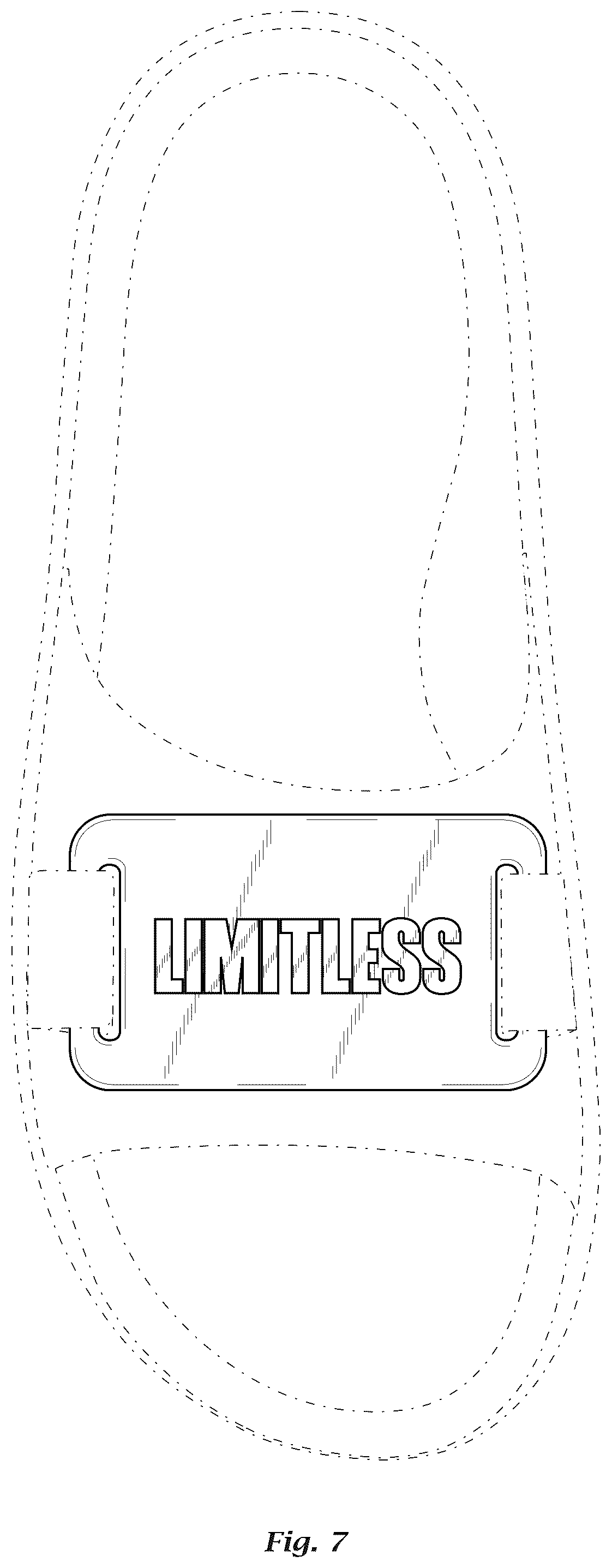 Patent USD1077455 Figure 3 – Detachable tag for footwear