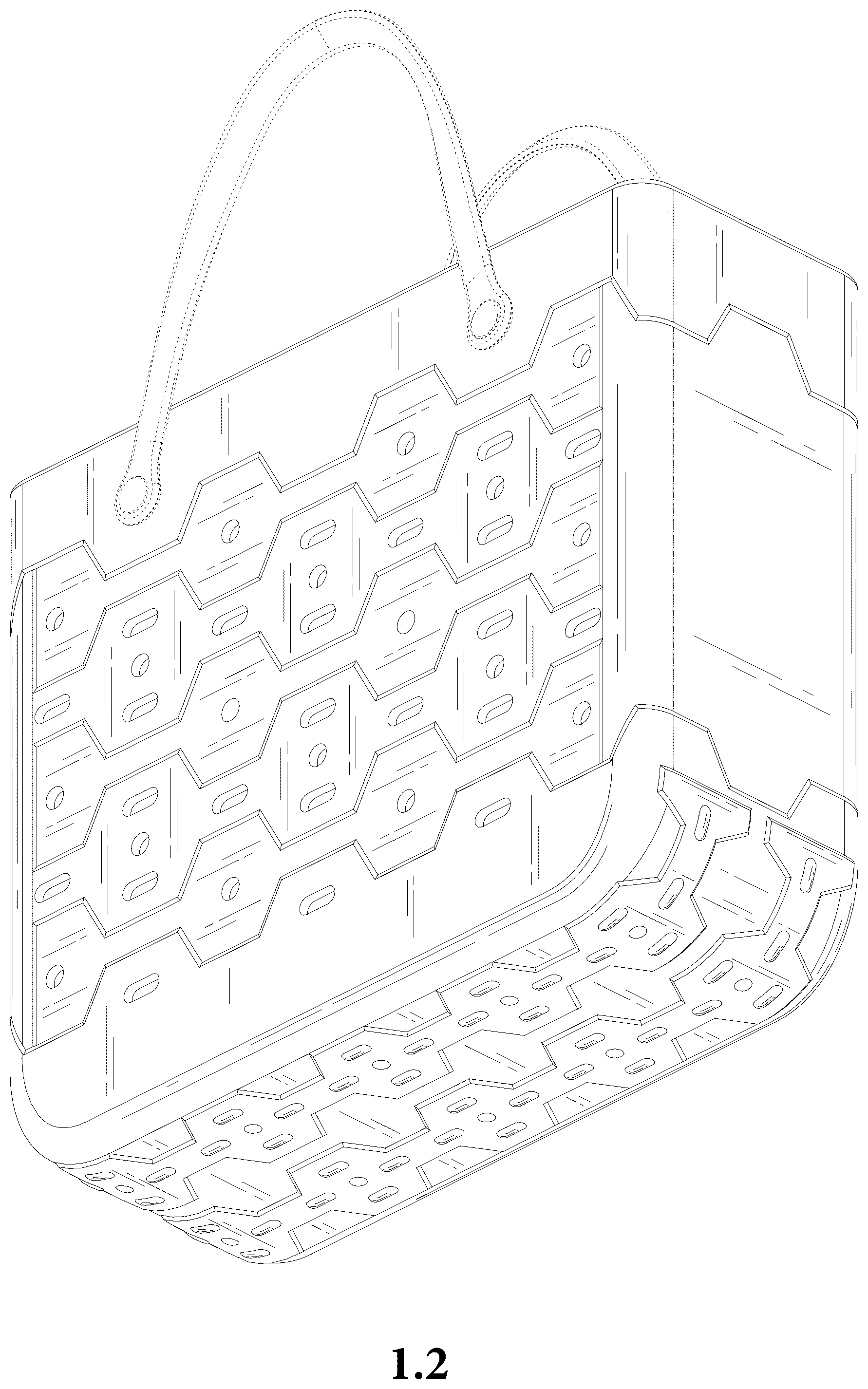 Patent USD1077466 Figure 2 – Beach bag