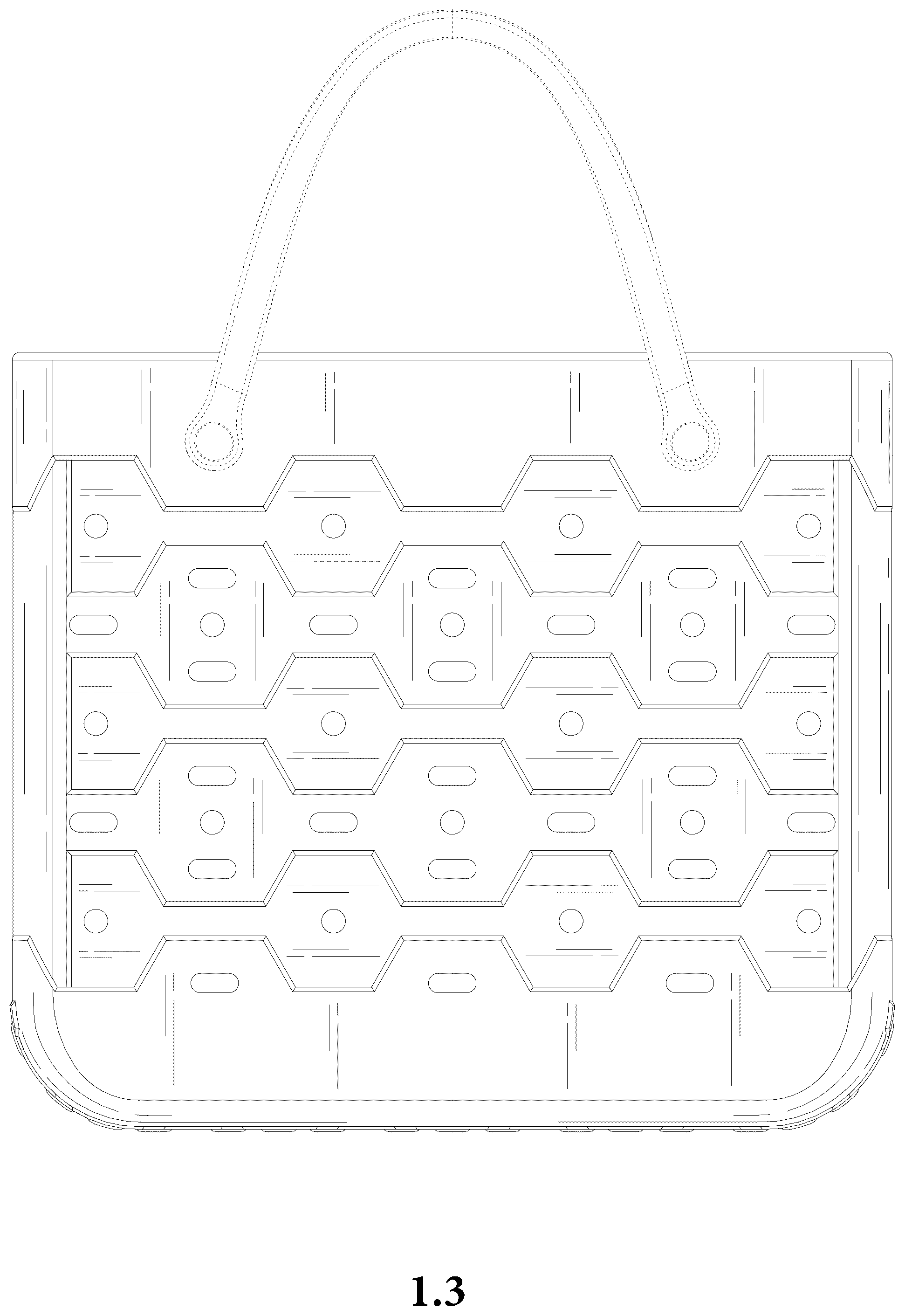 Patent USD1077466 Figure 3 – Beach bag
