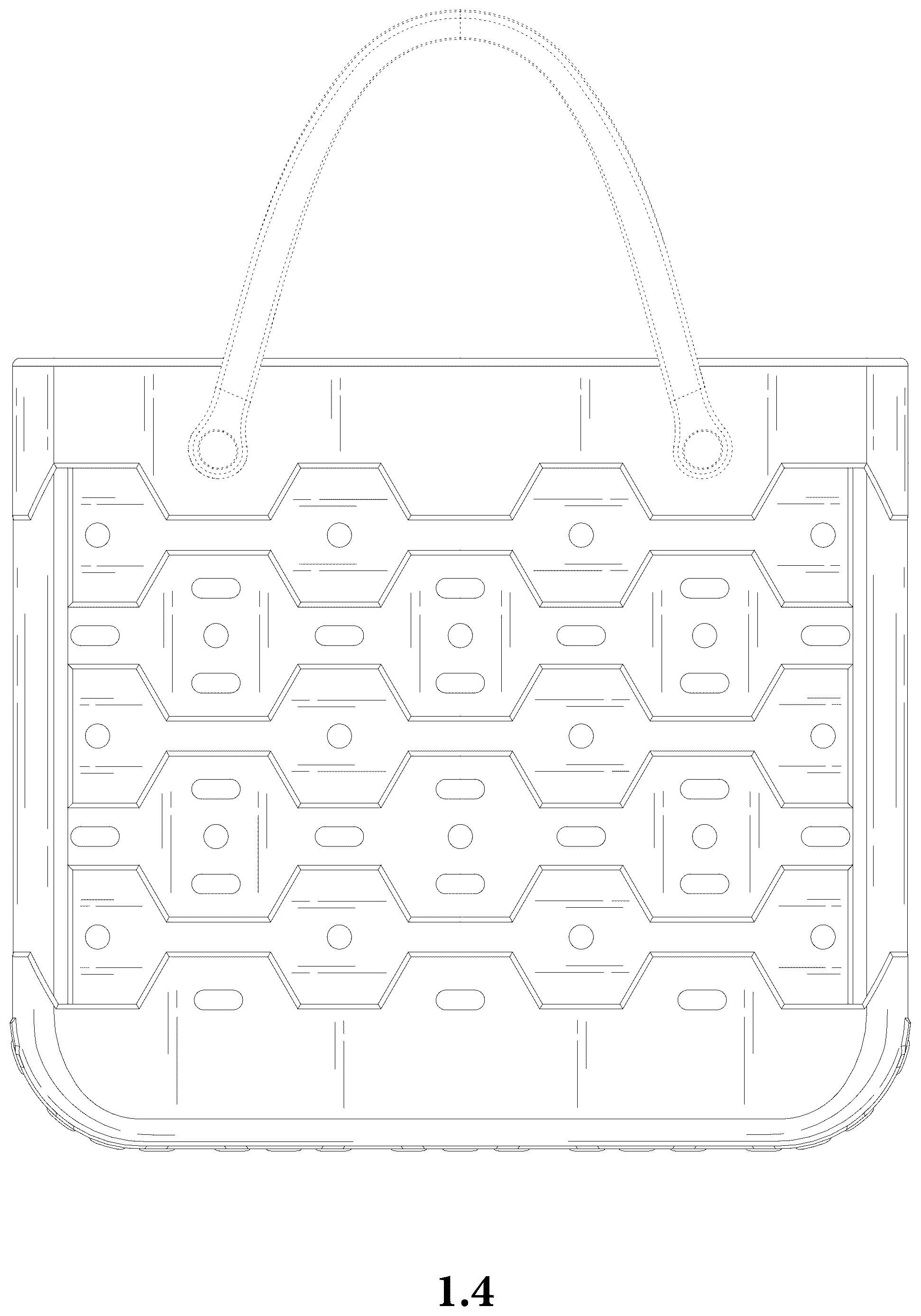 Patent USD1077466 Figure 4 – Beach bag