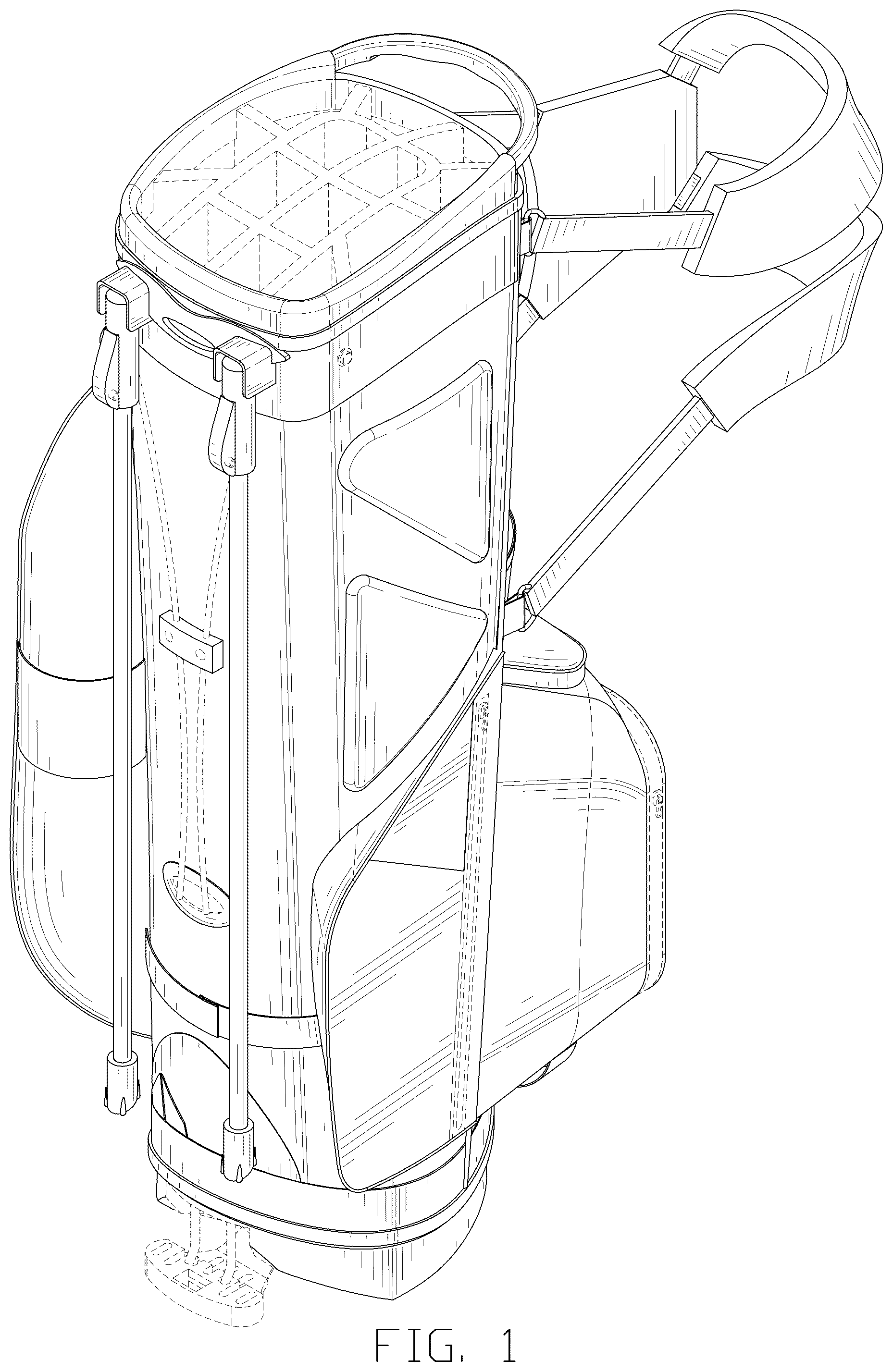 Patent USD1077467 Figure 1 – Golf bag