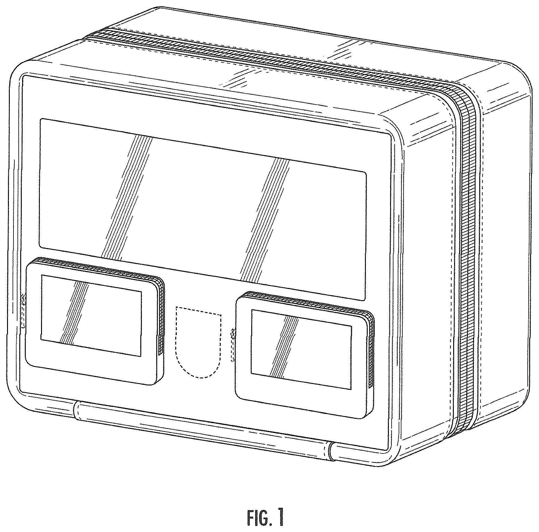 Patent USD1077474 Figure 1 – Luggage pouch with pockets