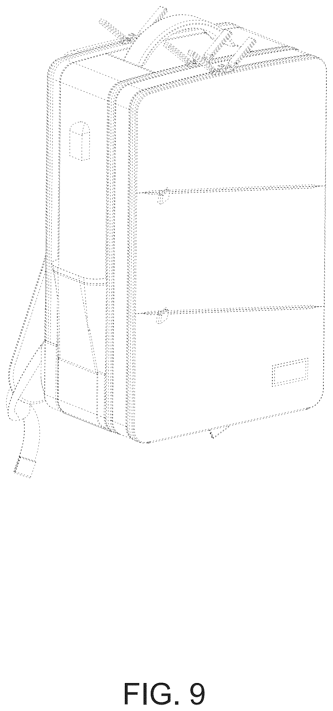 Patent USD1077477 Figure 9 – Backpack inner compartment