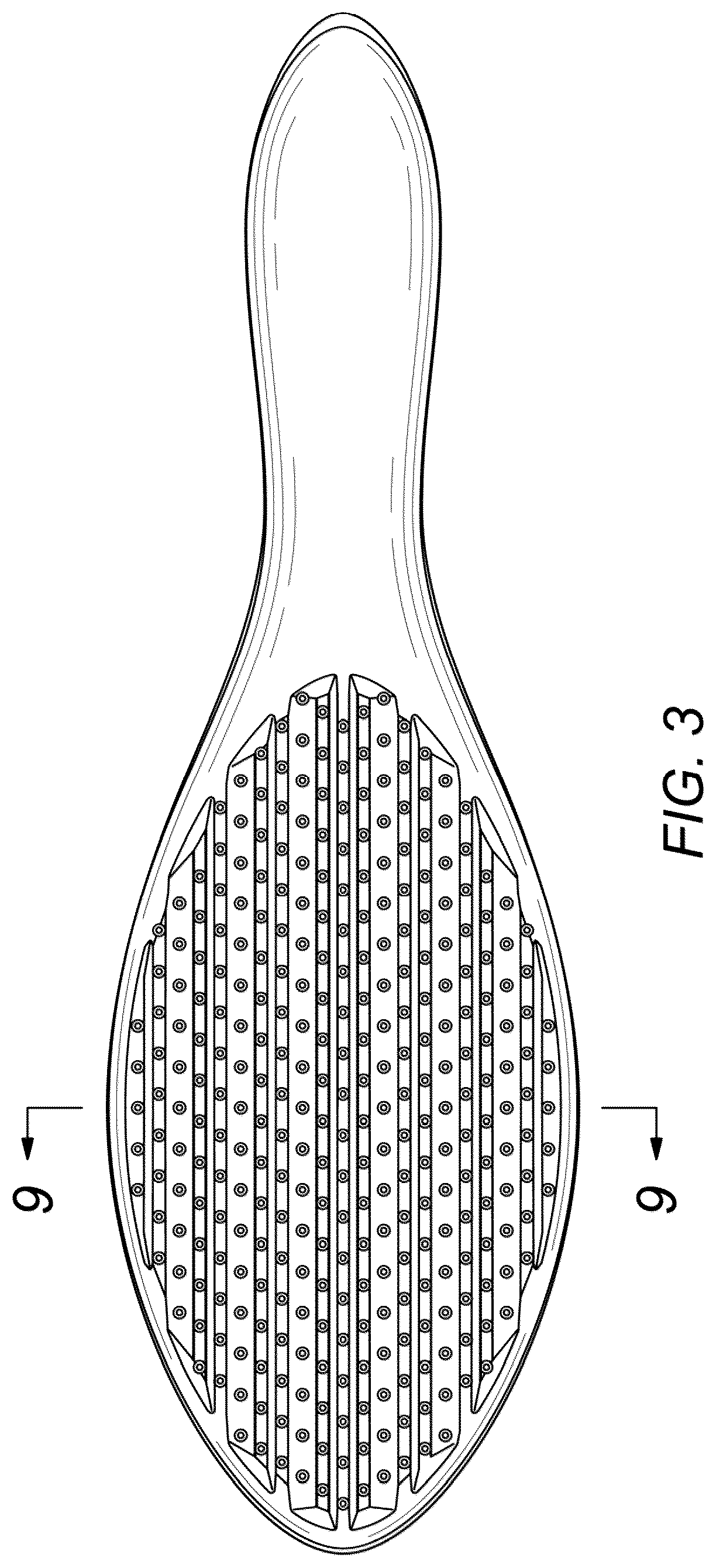 Patent USD1077486 Figure 3 – Hair brush