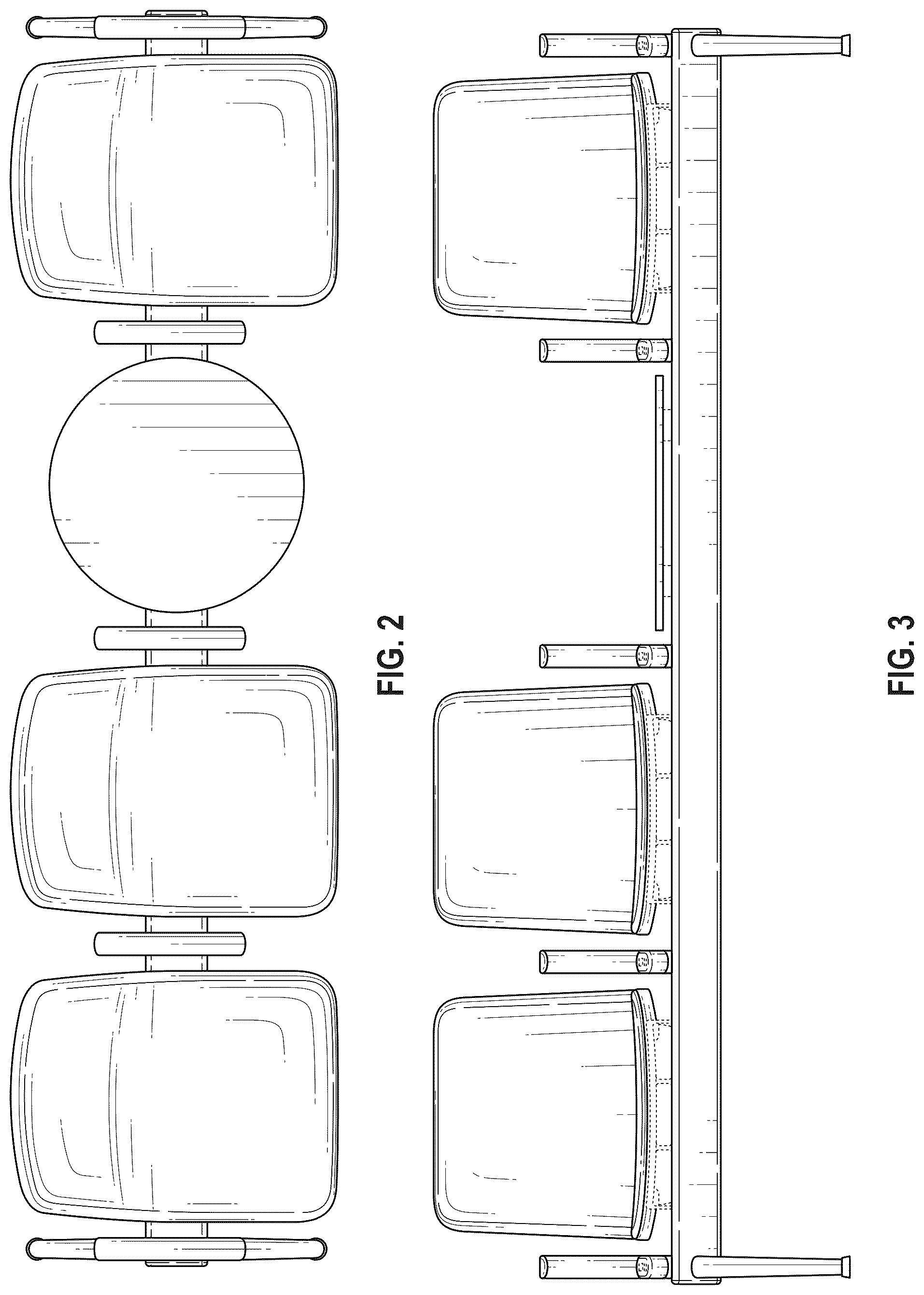 Patent USD1077490 Figure 2 – Combined multiple seating and table unit