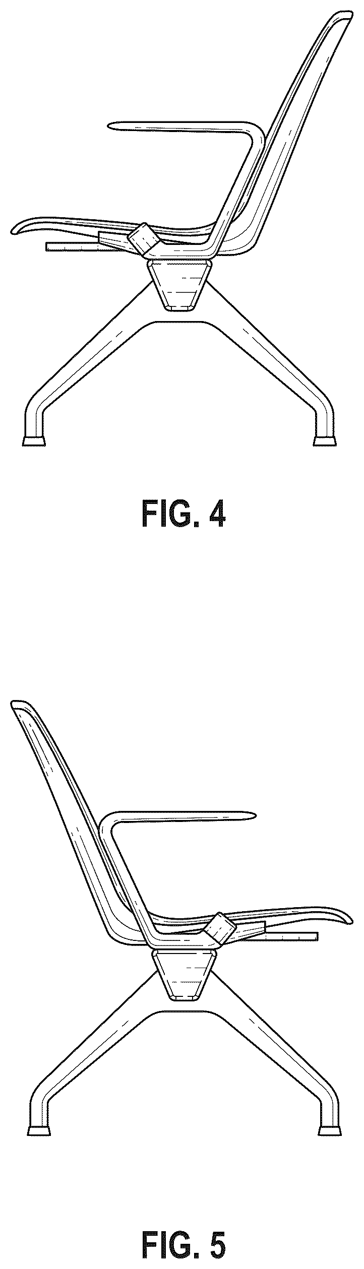 Patent USD1077490 Figure 3 – Combined multiple seating and table unit