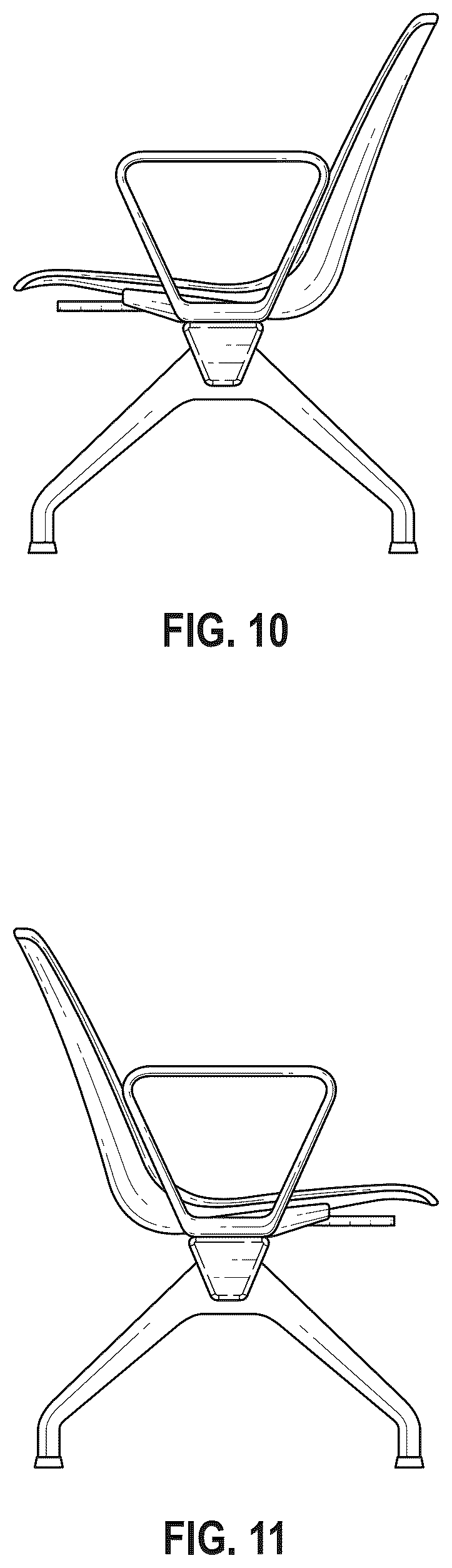 Patent USD1077490 Figure 7 – Combined multiple seating and table unit