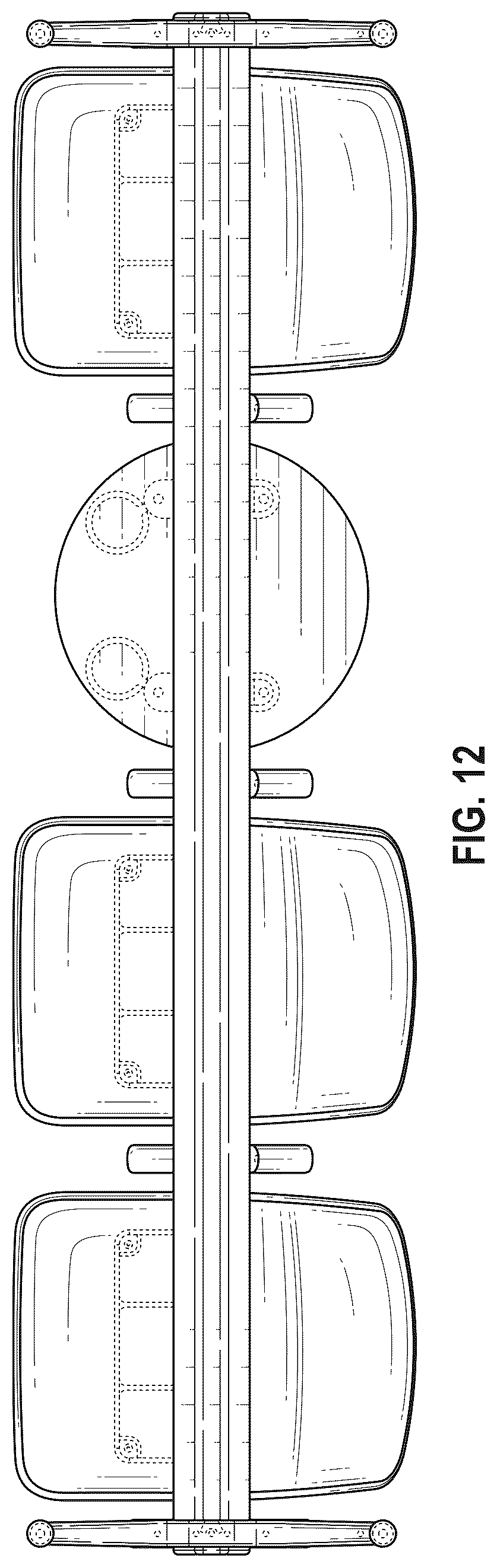 Patent USD1077490 Figure 8 – Combined multiple seating and table unit