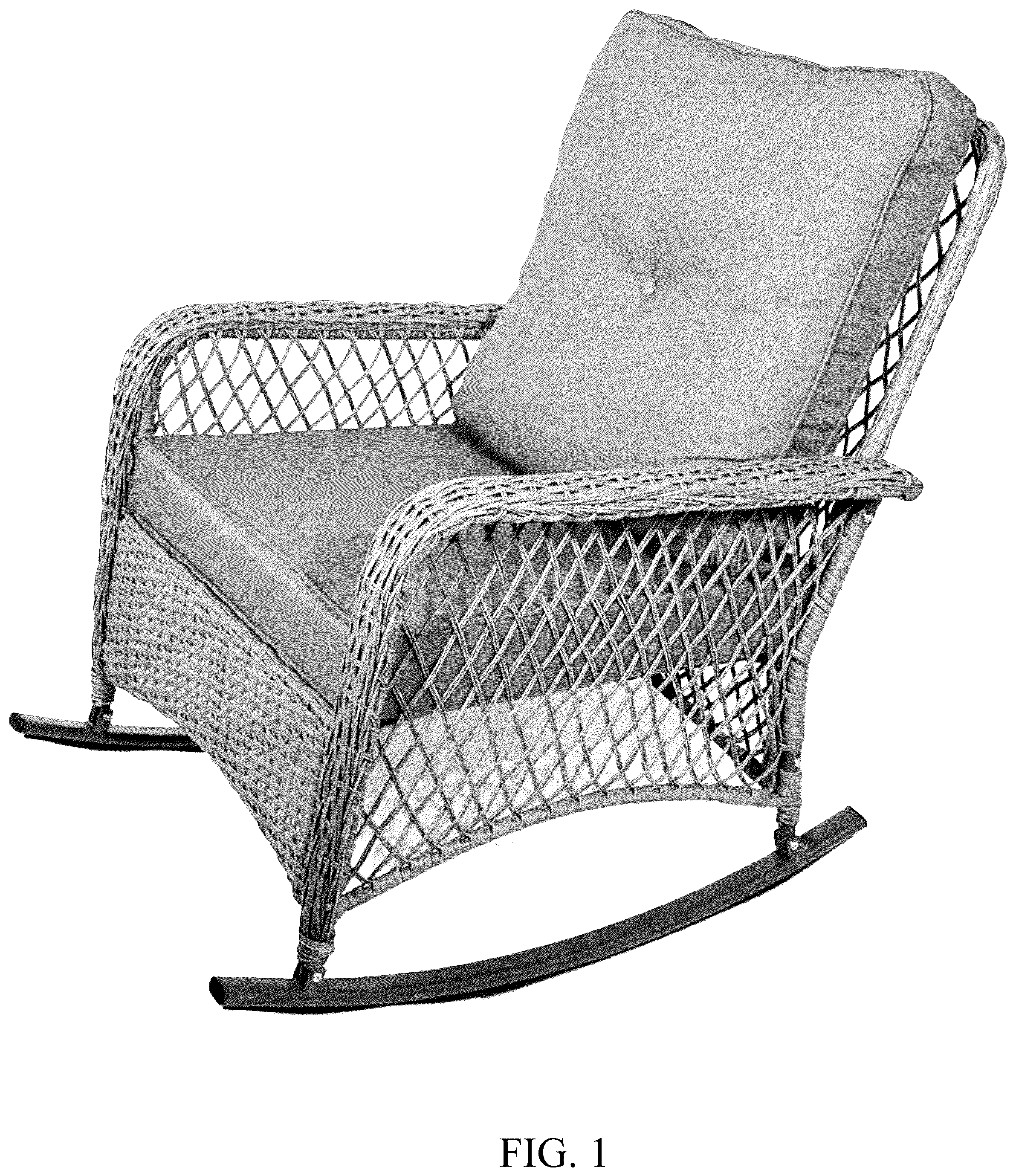 Patent USD1077491 Figure 1 – Rocking chair