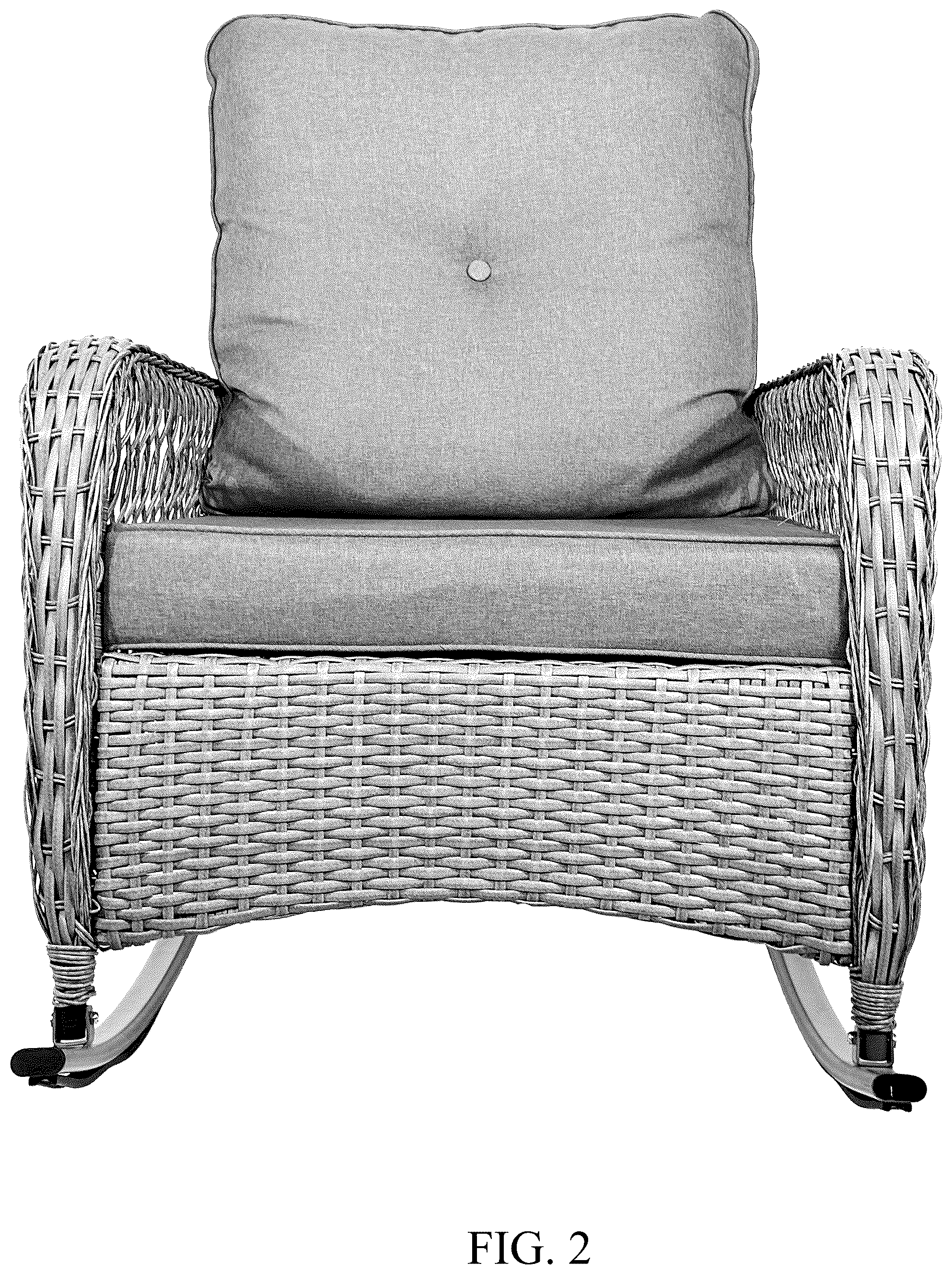 Patent USD1077491 Figure 2 – Rocking chair