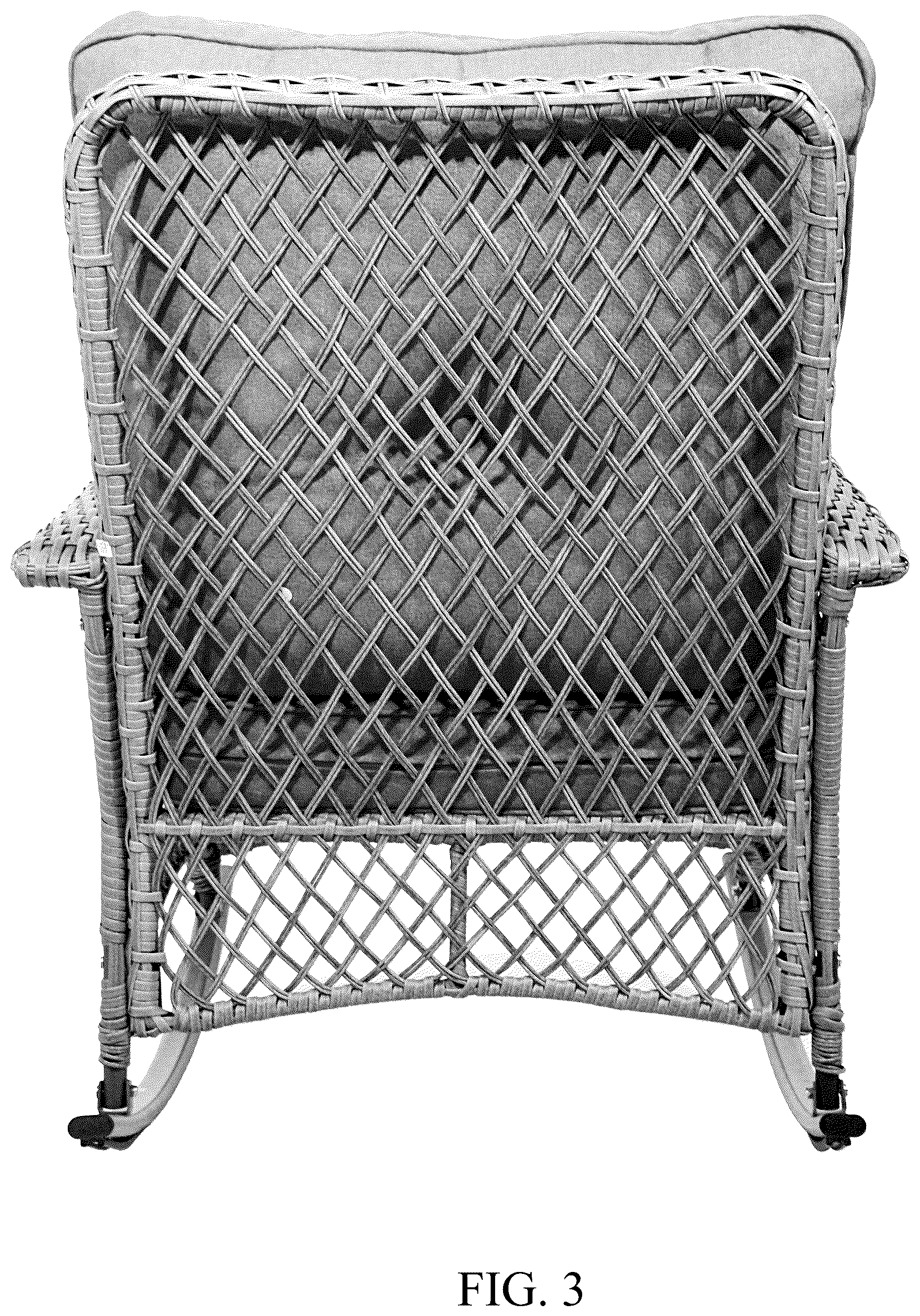 Patent USD1077491 Figure 3 – Rocking chair
