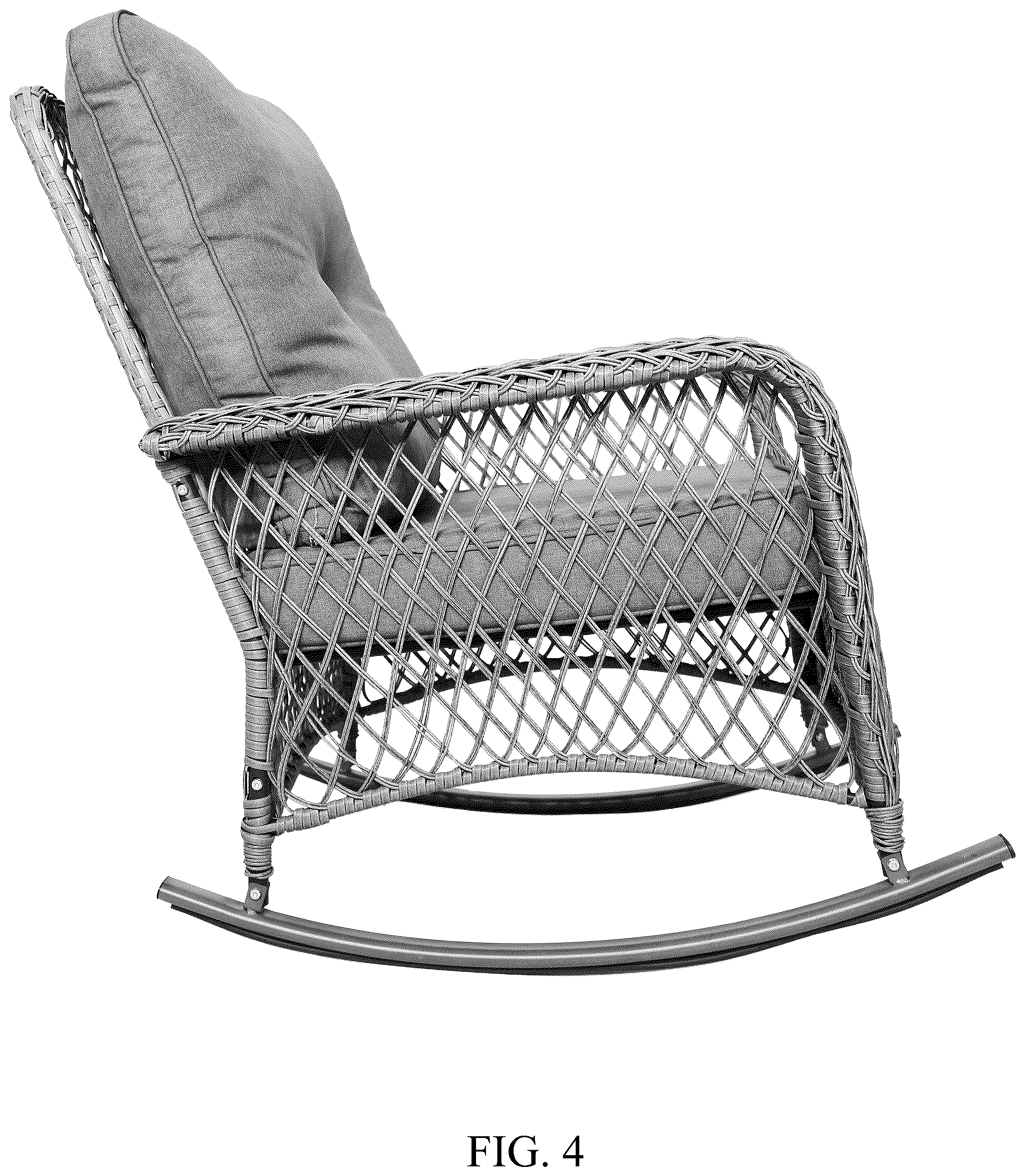 Patent USD1077491 Figure 4 – Rocking chair