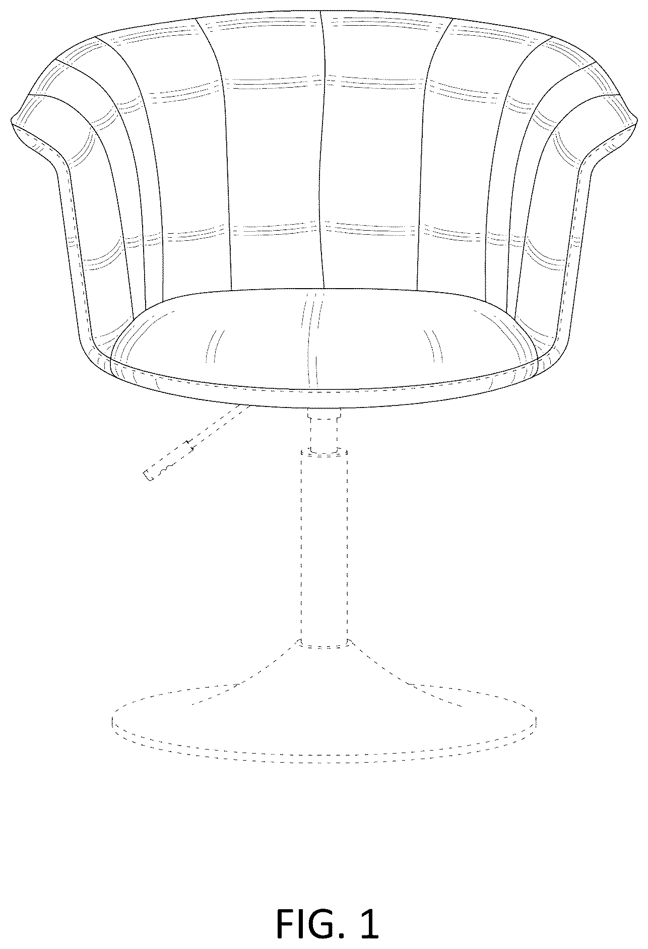 Patent USD1077493 Figure 1 – Chair