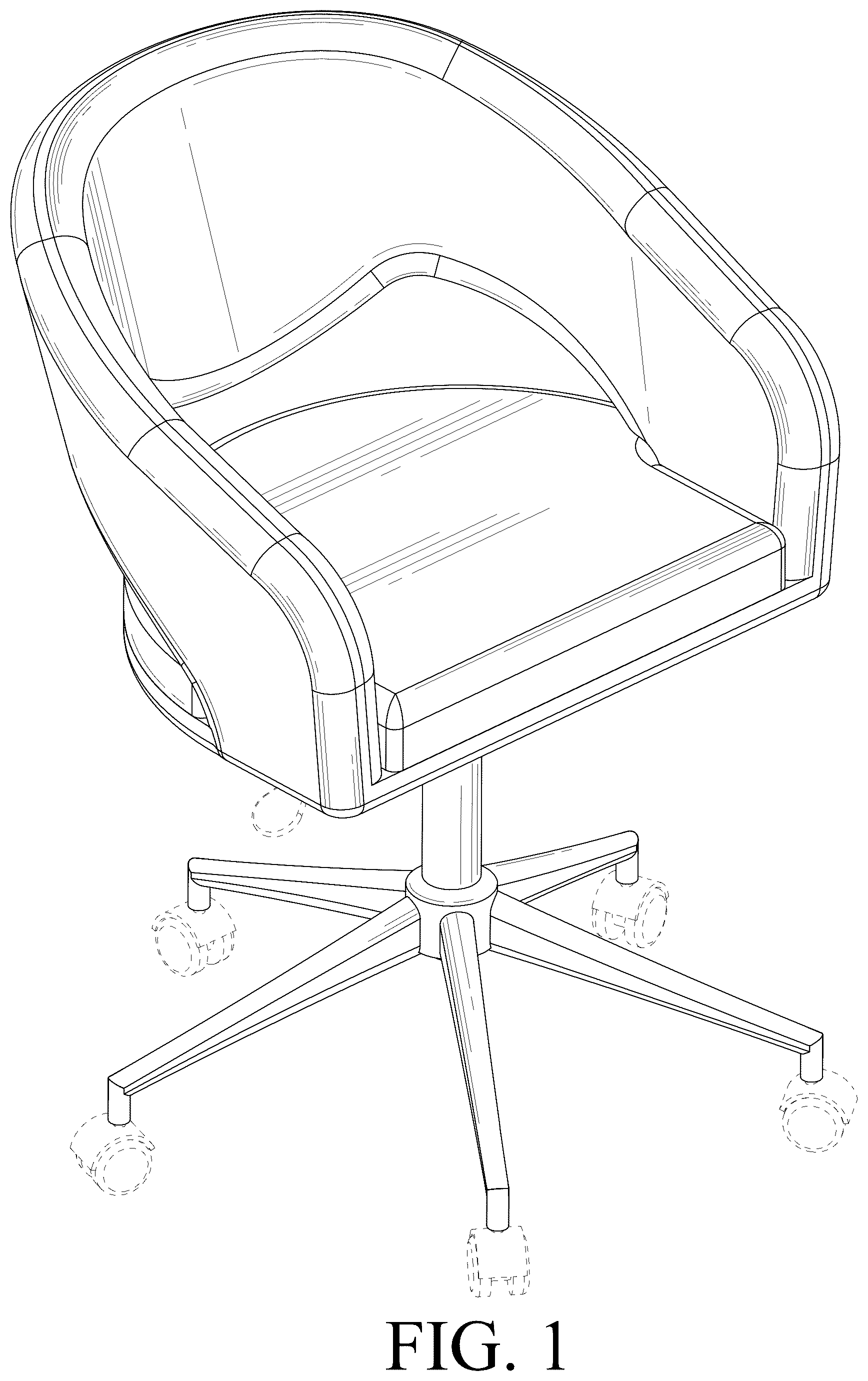 Patent USD1077495 Figure 1 – Chair