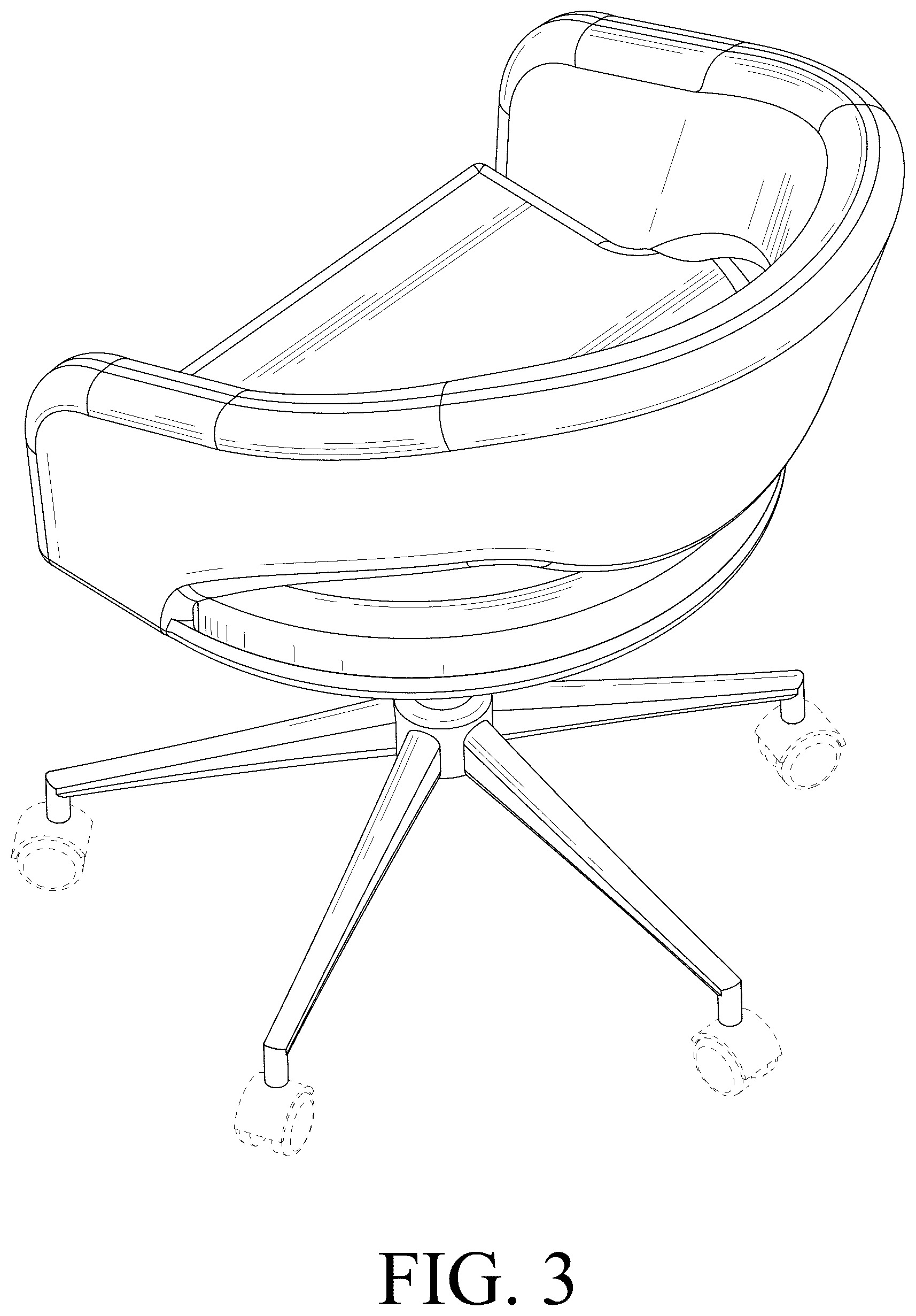 Patent USD1077495 Figure 3 – Chair