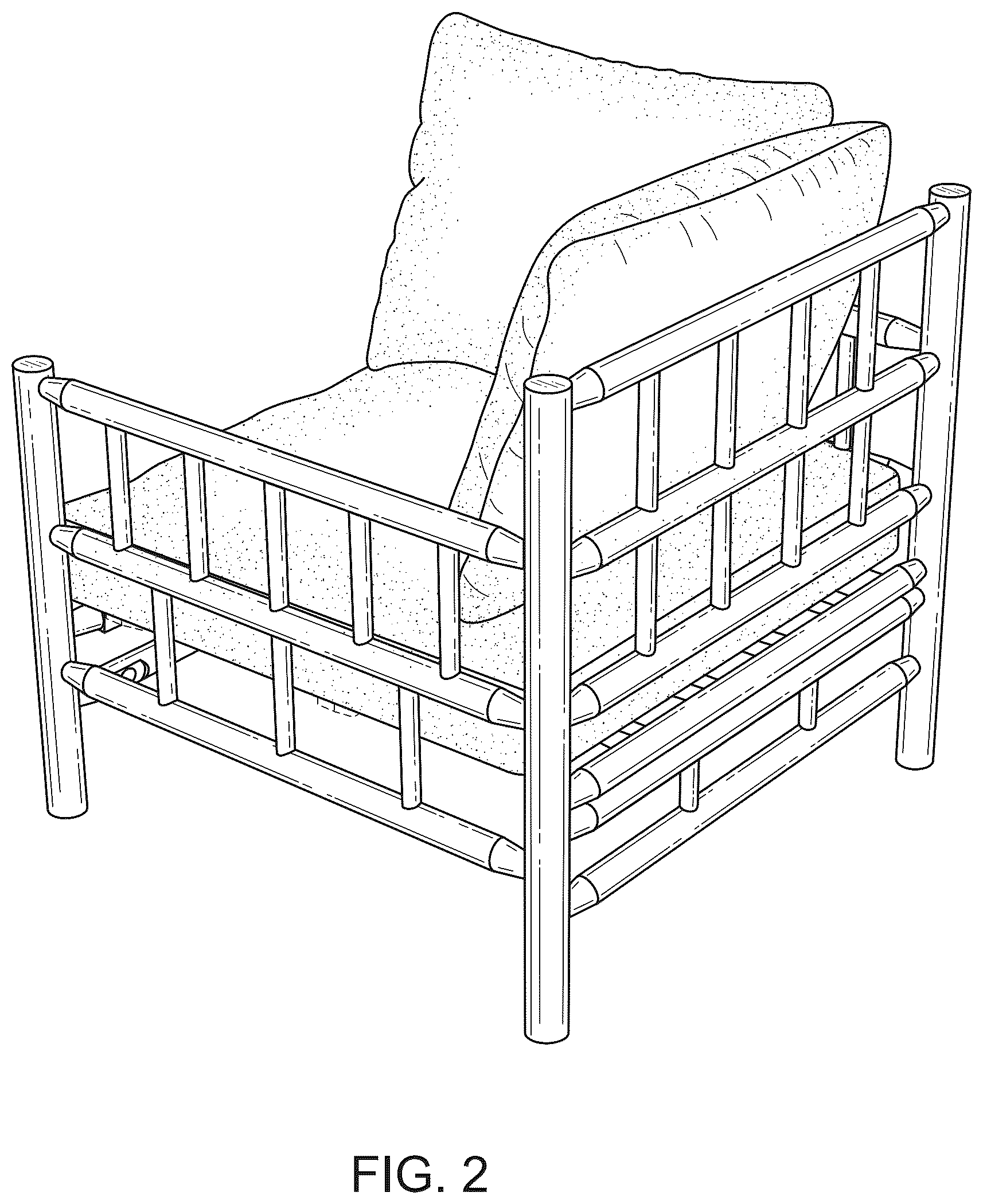 Patent USD1077497 Figure 2 – Chair