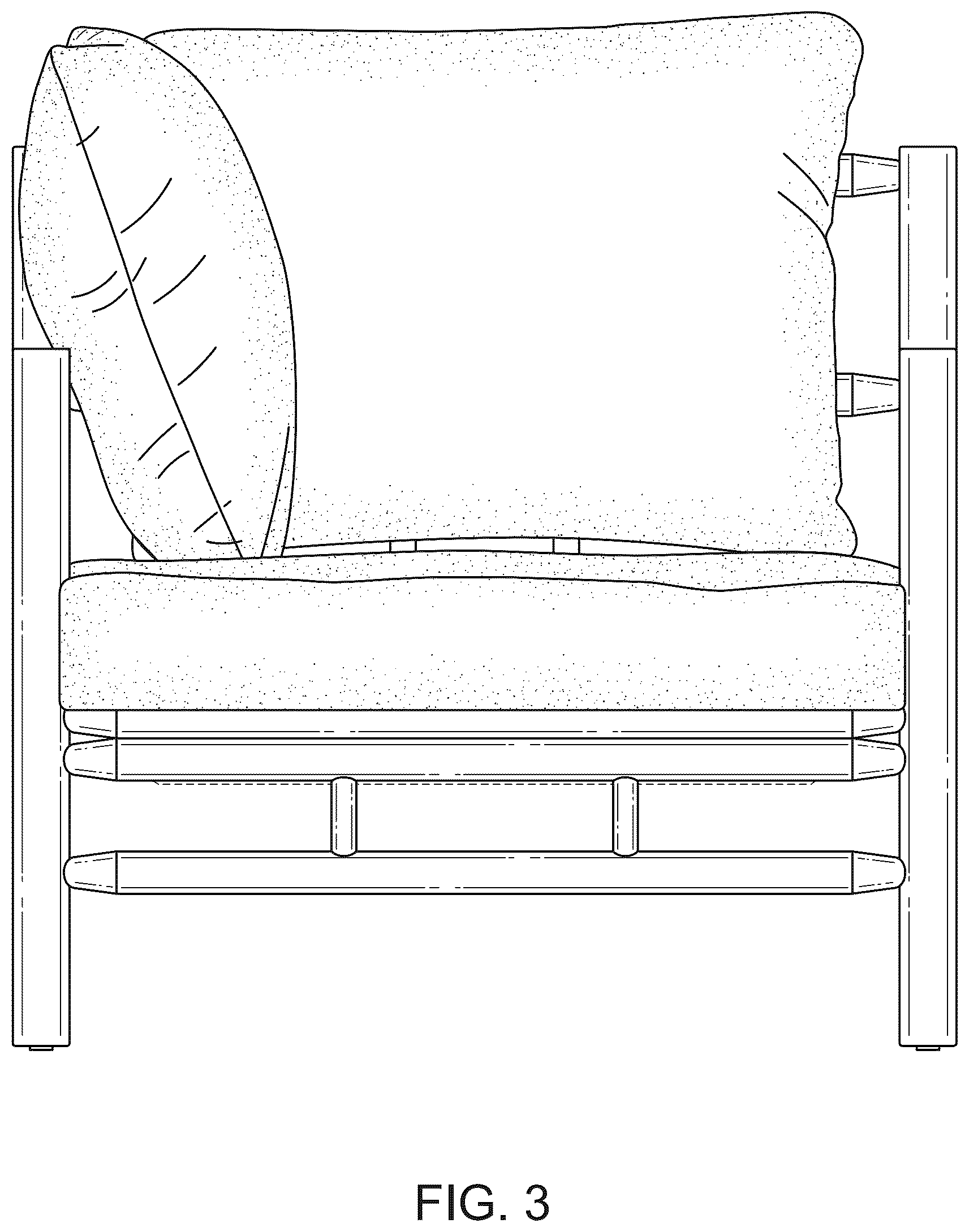 Patent USD1077497 Figure 3 – Chair