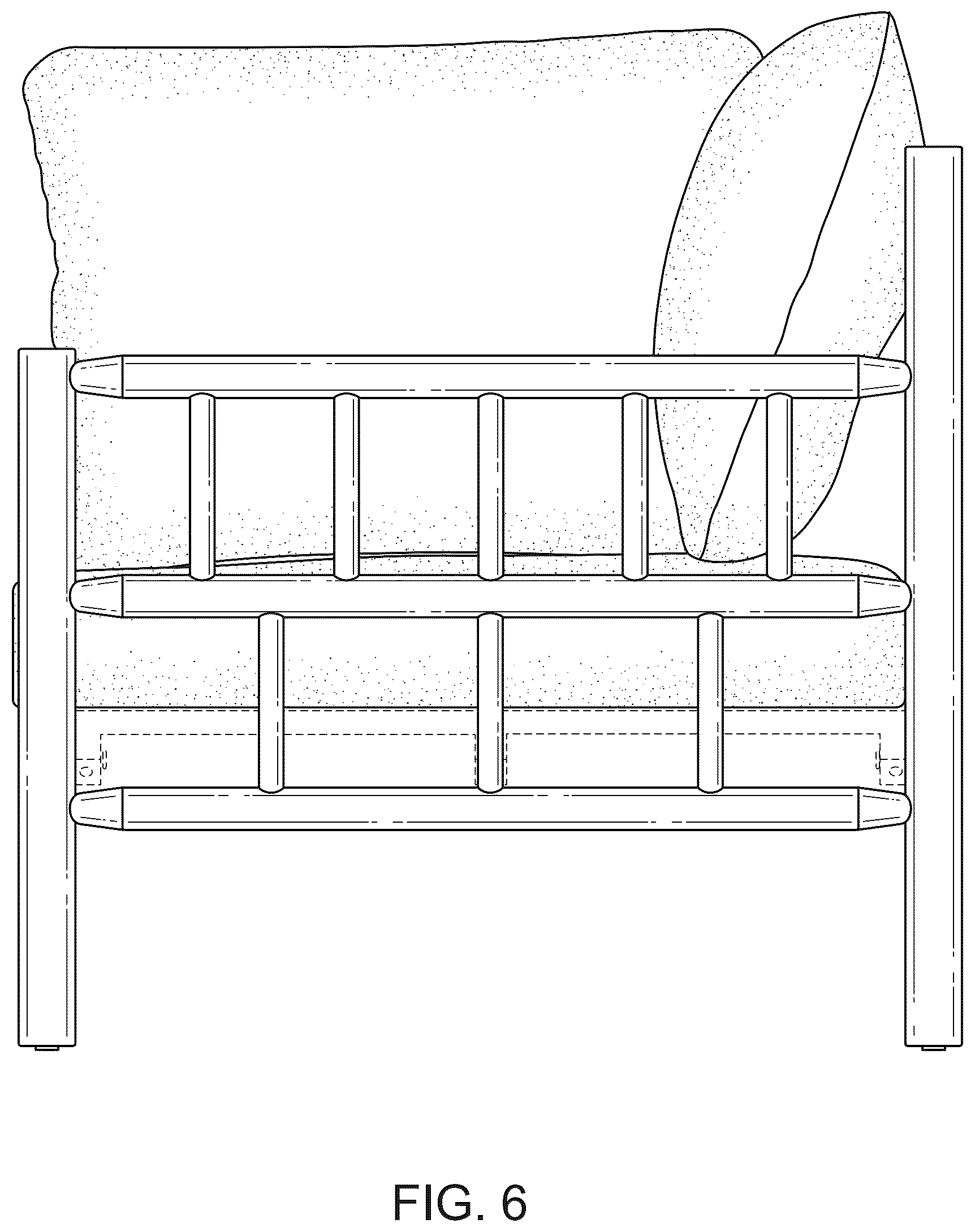 Patent USD1077497 Figure 6 – Chair
