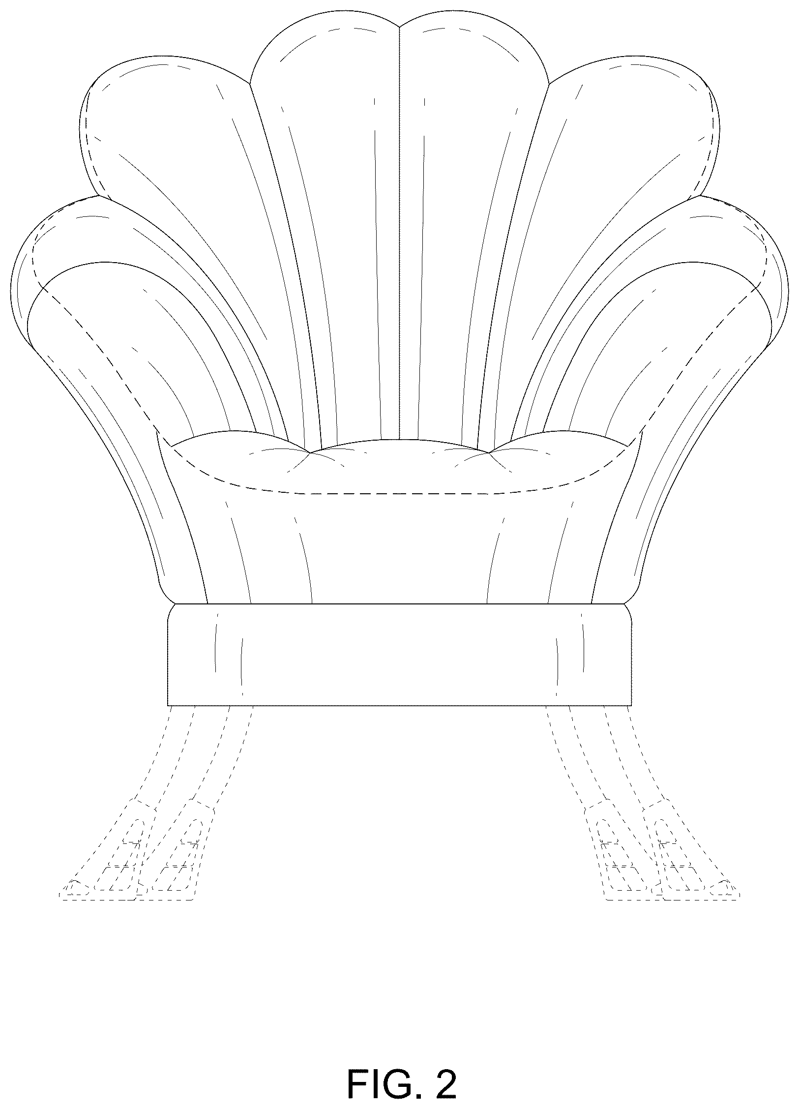 Patent USD1077500 Figure 2 – Flower shape lazy chair