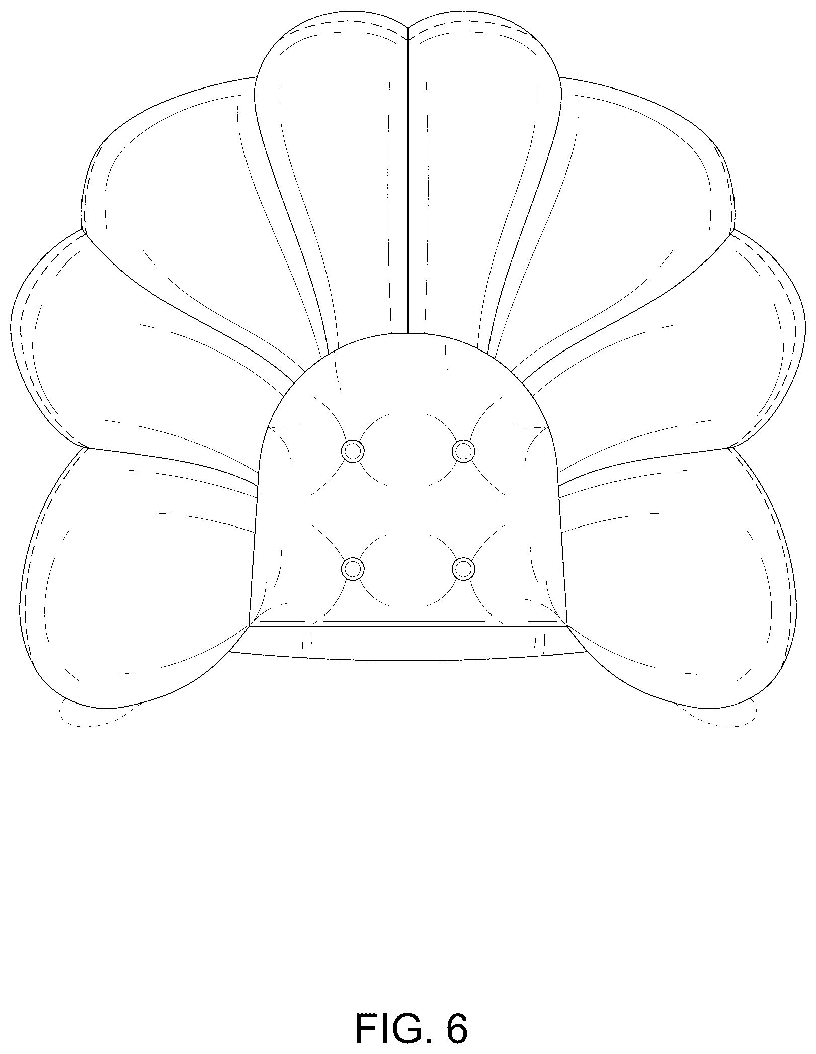 Patent USD1077500 Figure 6 – Flower shape lazy chair