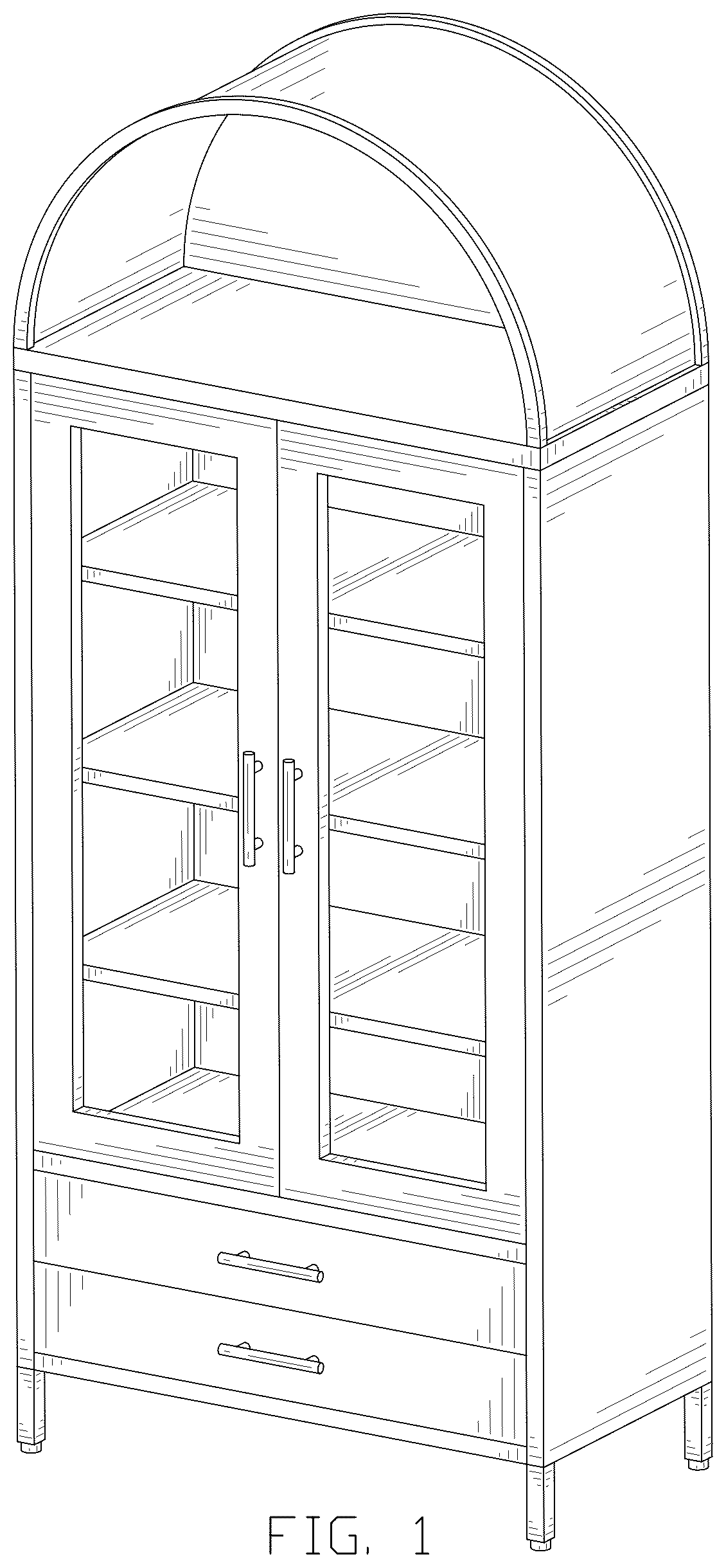 Patent USD1077535 Figure 1 – Set of cabinets