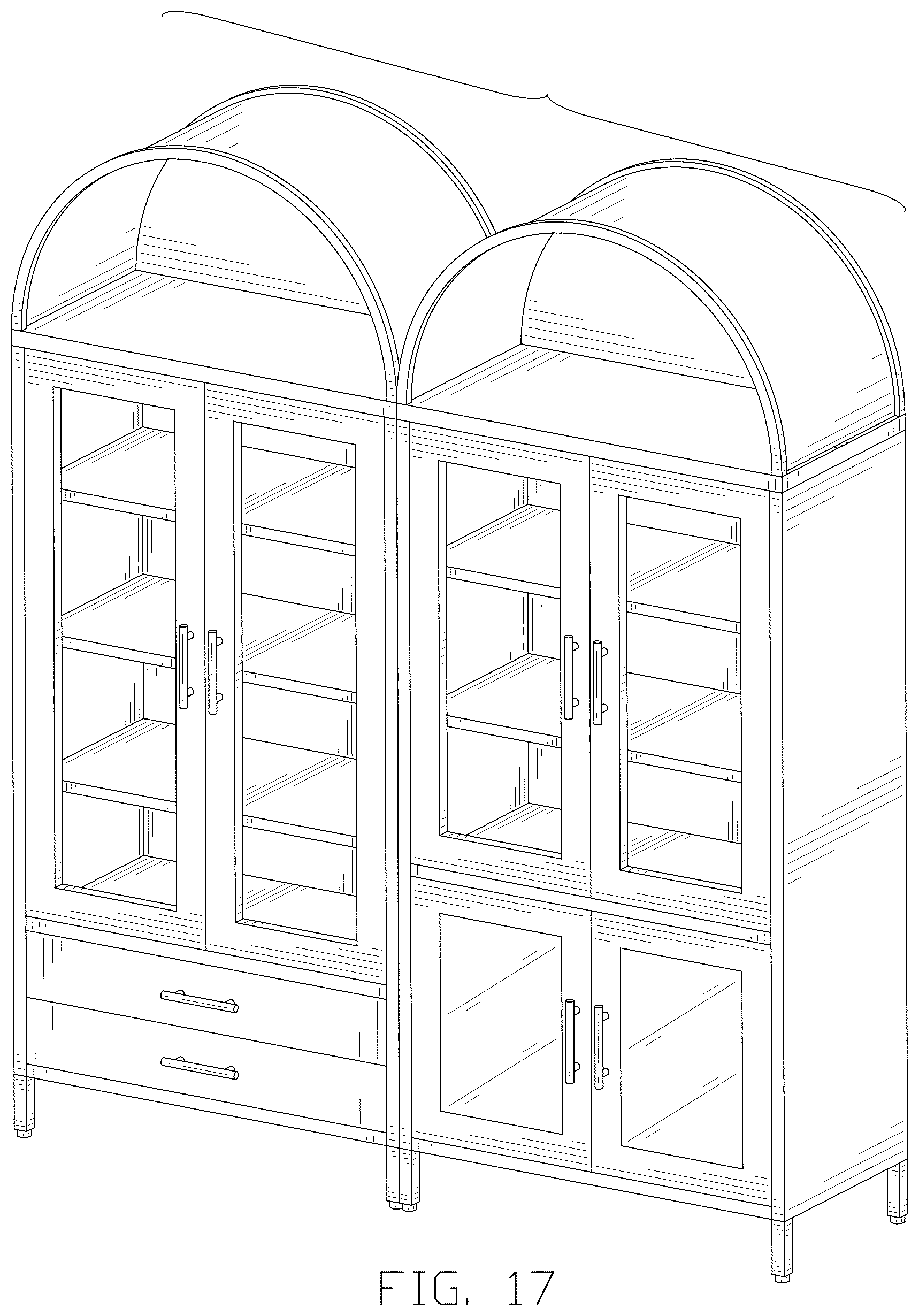 Patent USD1077535 Figure 17 – Set of cabinets