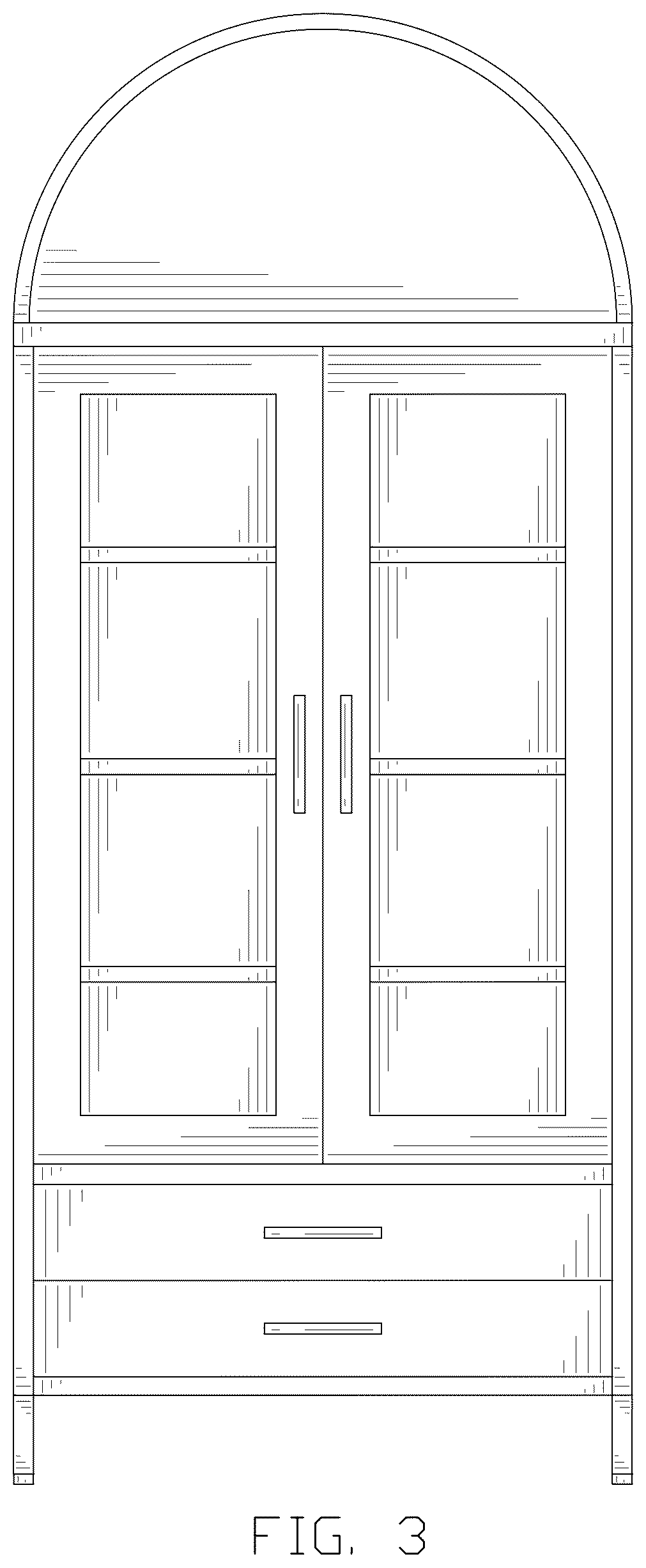 Patent USD1077536 Figure 3 – Set of cabinets