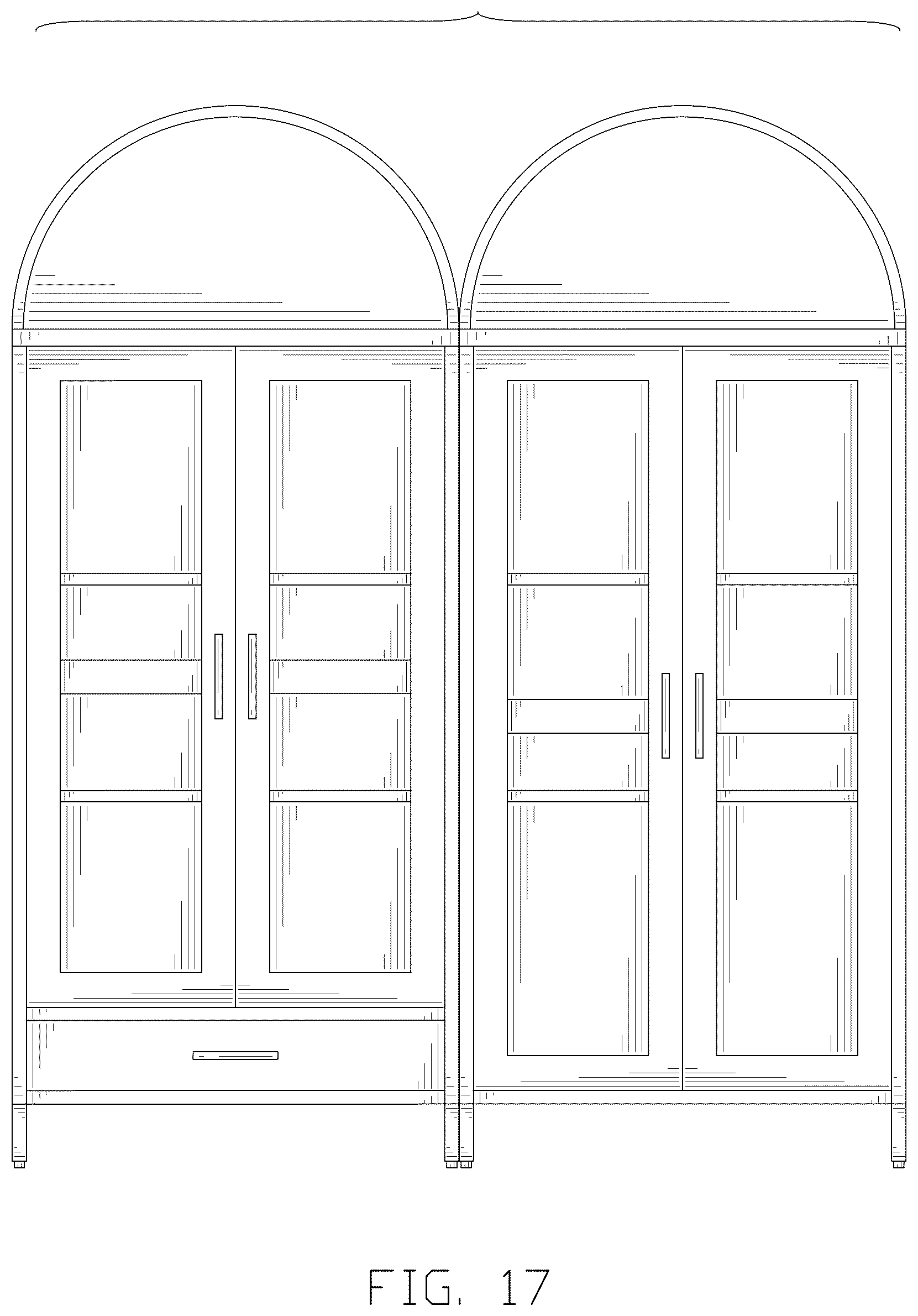 Patent USD1077536 Figure 17 – Set of cabinets