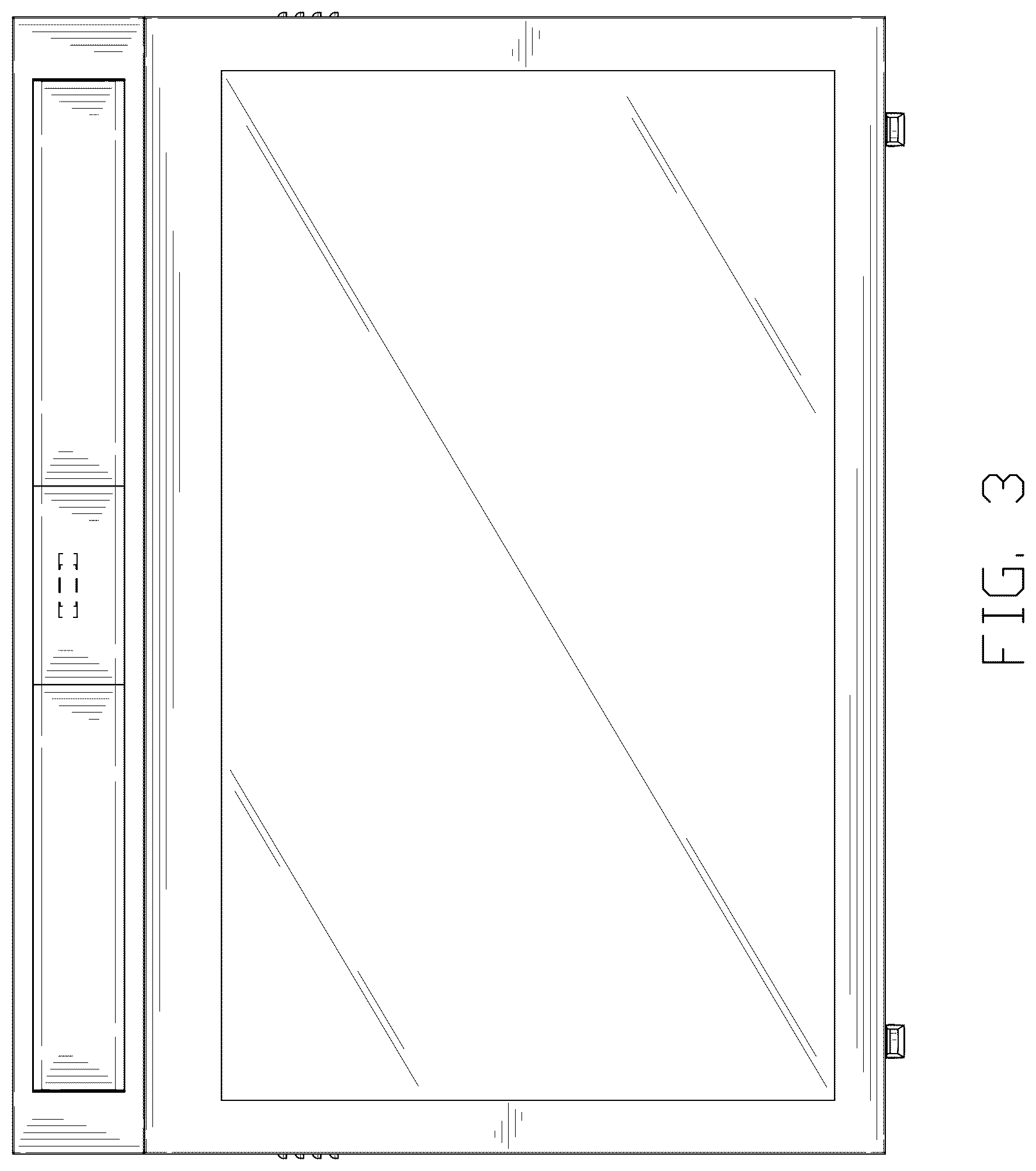 Patent USD1077539 Figure 3 – Waterproof soundbar outdoor TV enclosure