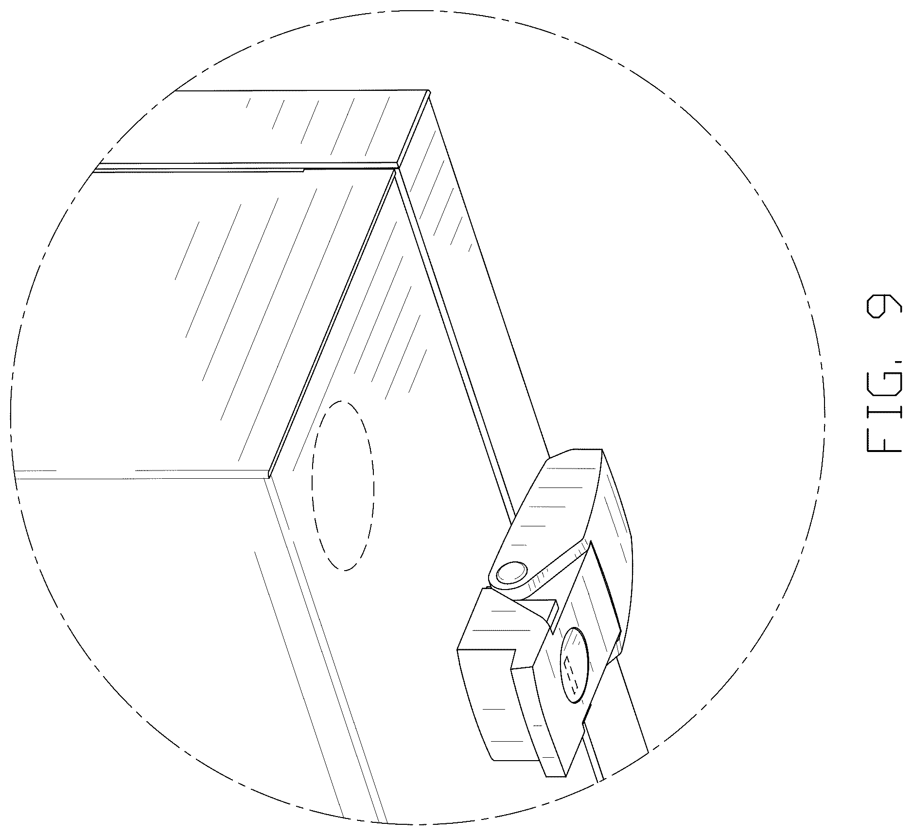 Patent USD1077539 Figure 9 – Waterproof soundbar outdoor TV enclosure