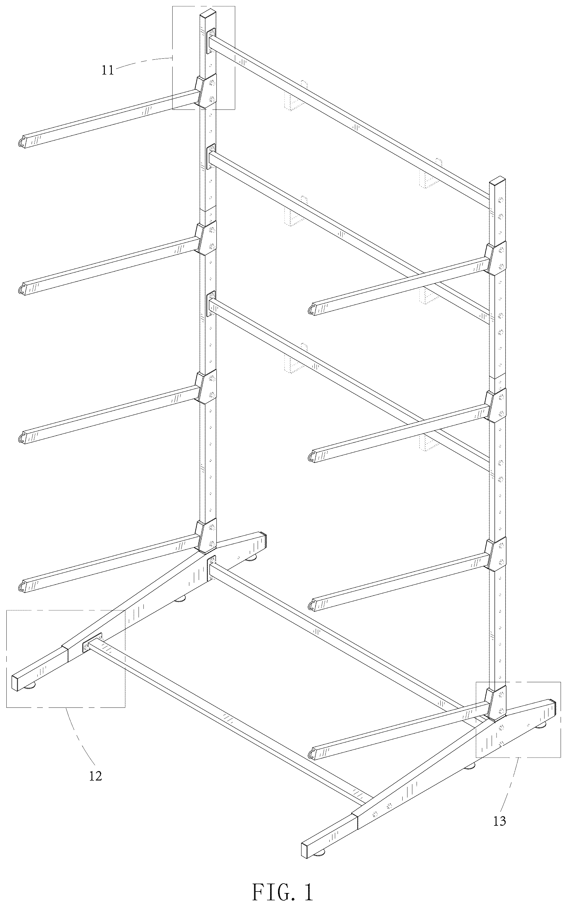 Patent USD1077543 Figure 1 – Kayak rack