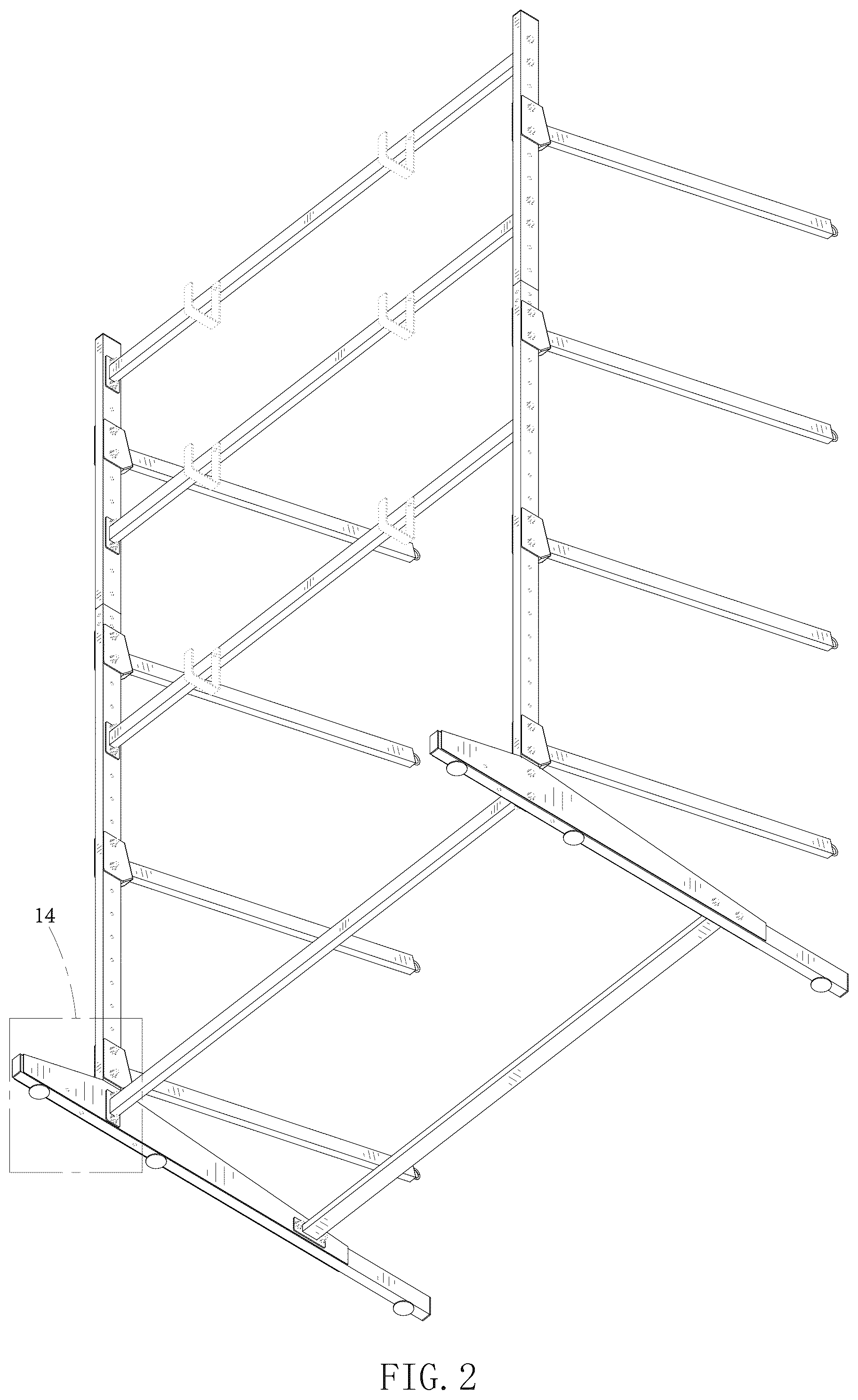 Patent USD1077543 Figure 2 – Kayak rack