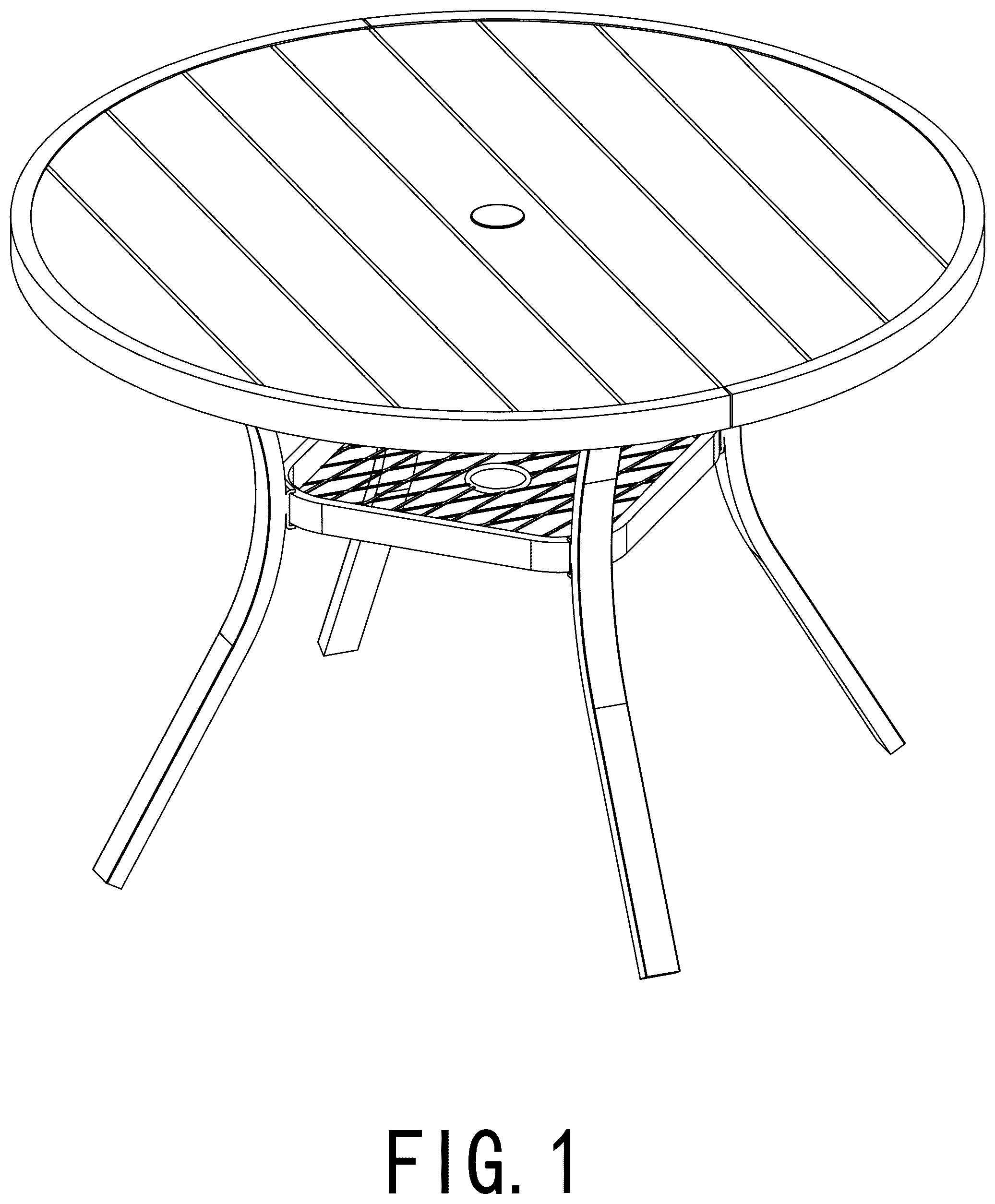 Patent USD1077546 Figure 1 – Round dining table