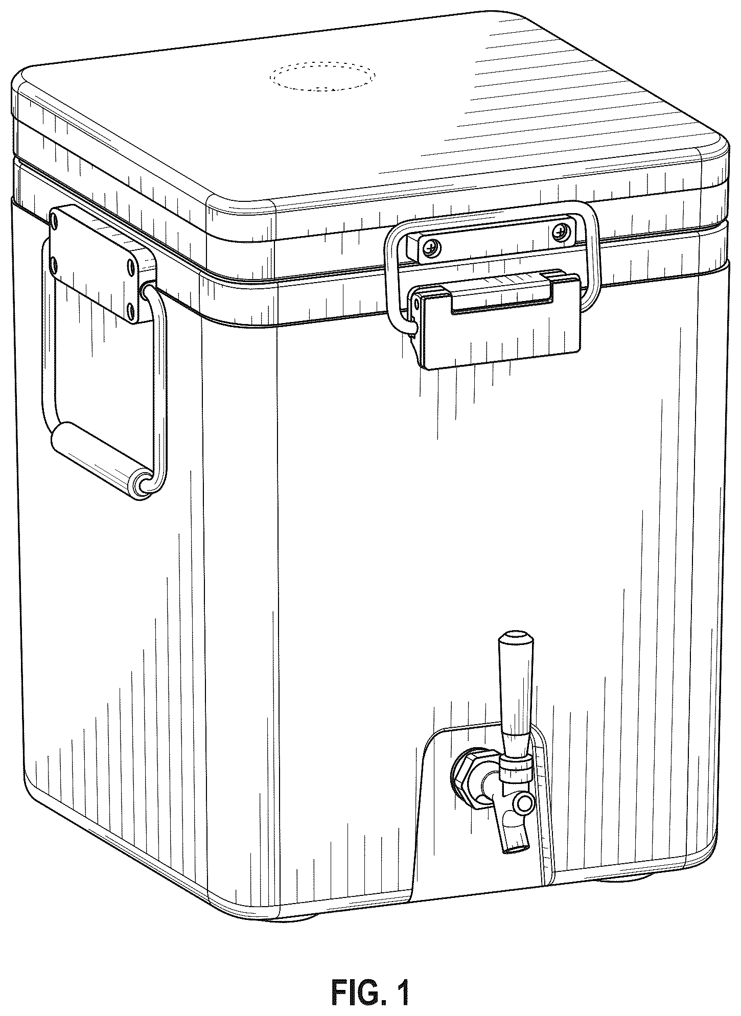Patent USD1077554 Figure 1 – Beverage dispenser