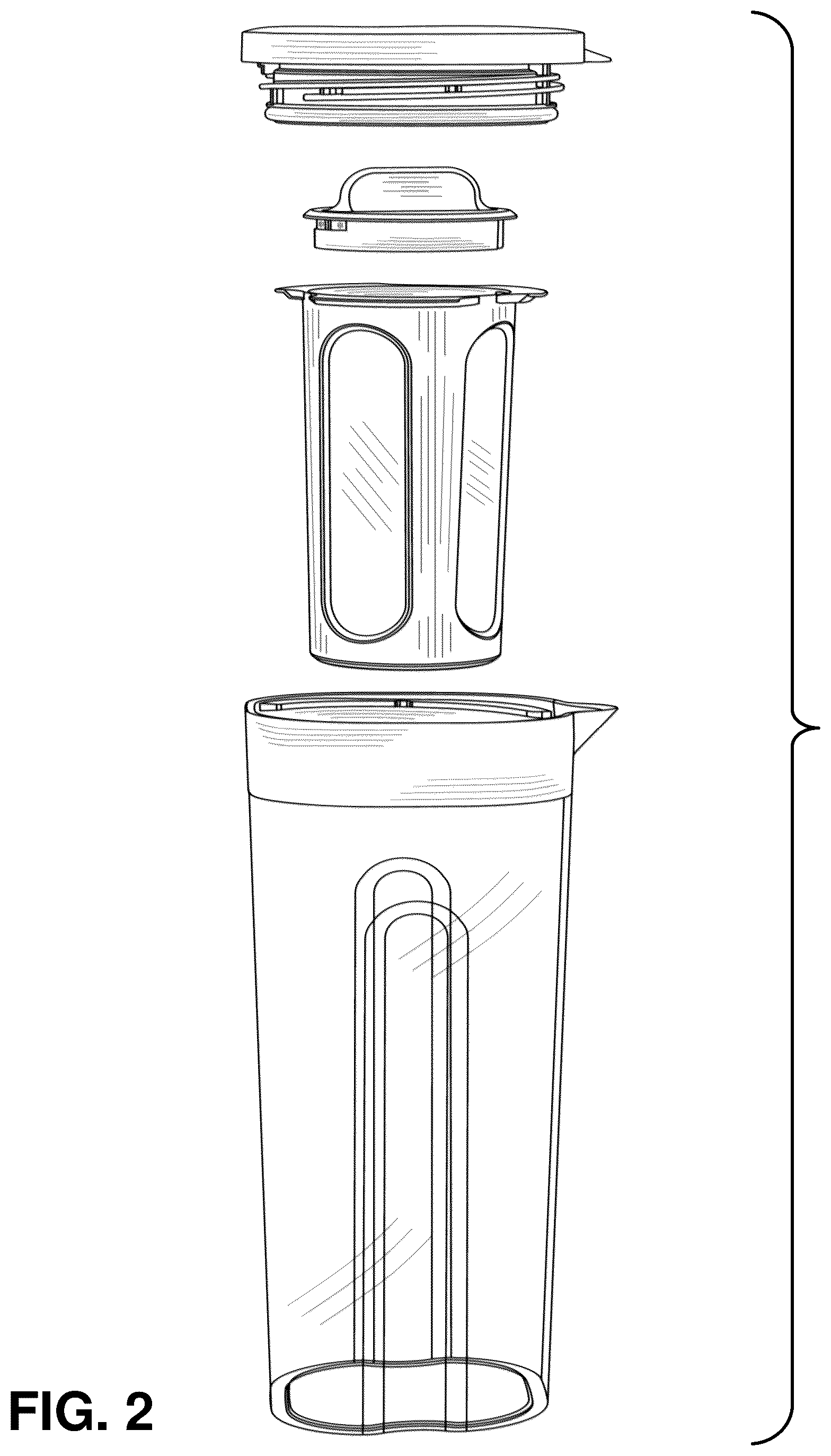 Patent USD1077555 Figure 2 – Beverage pitcher