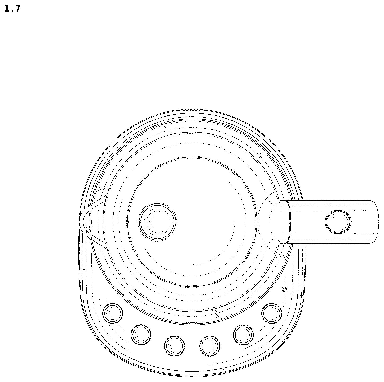 Patent USD1077558 Figure 7 – Electric kettle with kettle base
