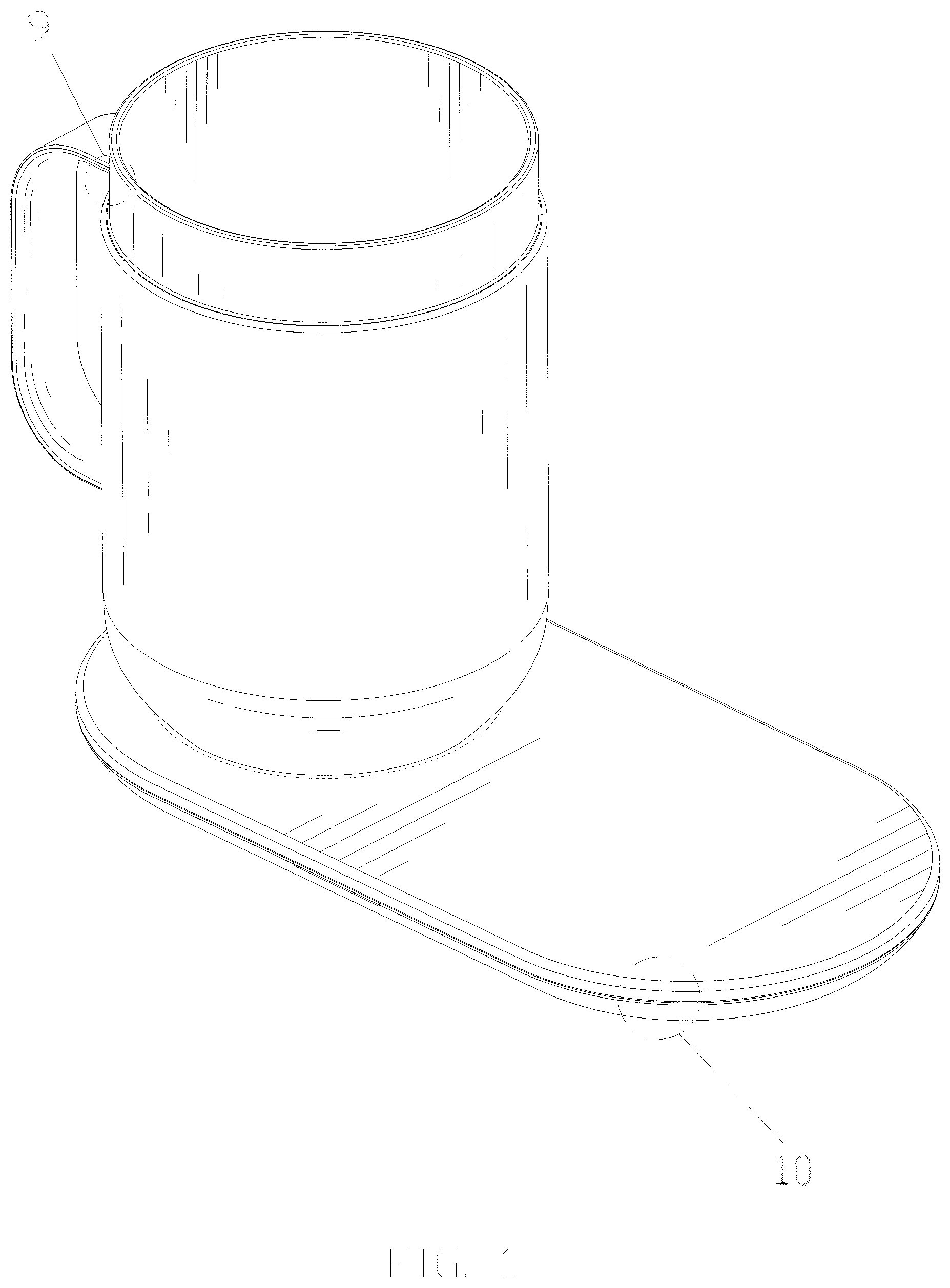 Patent USD1077576 Figure 1 – Cup with base