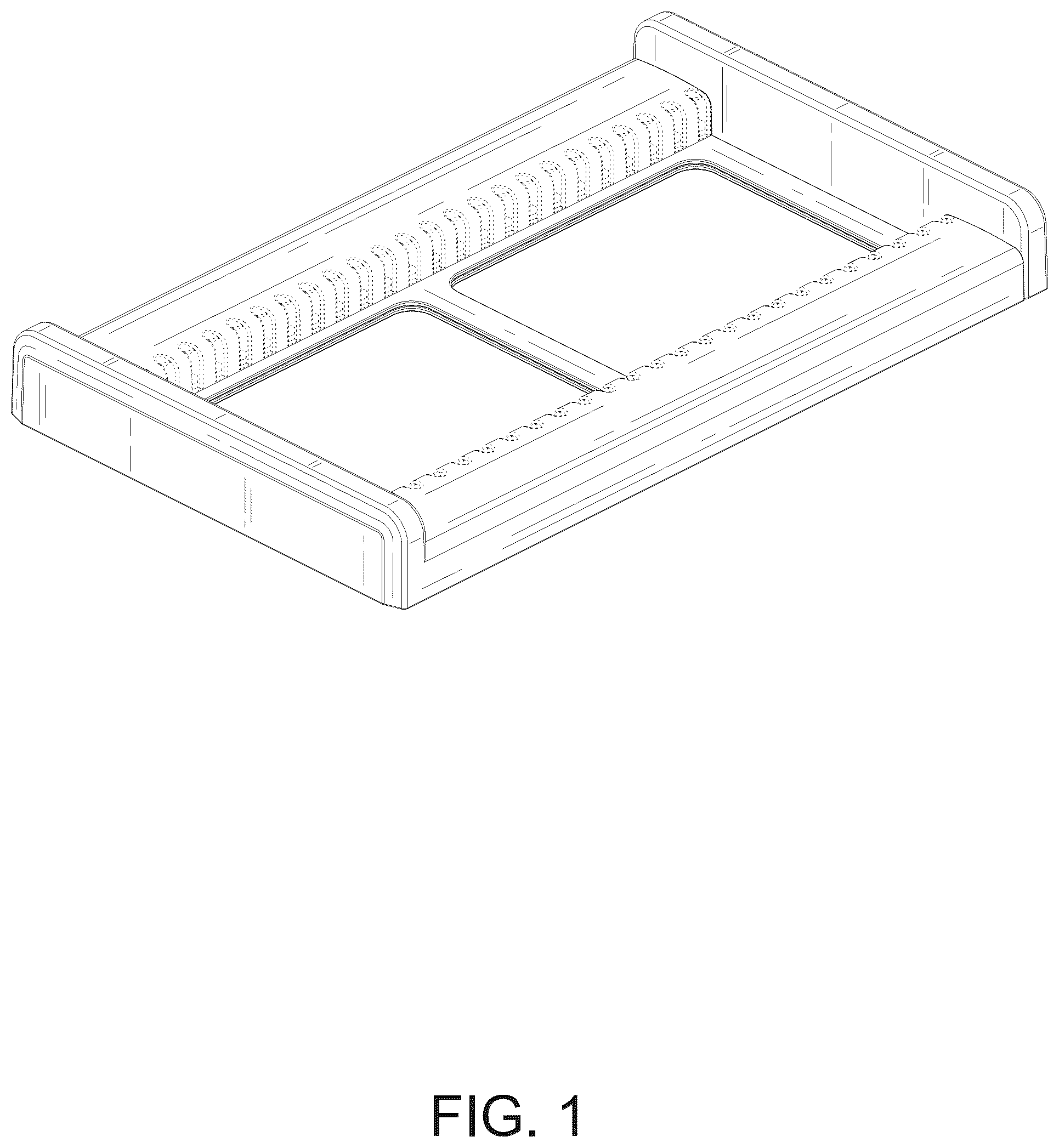 Patent USD1077584 Figure 1 – Pan lid rack