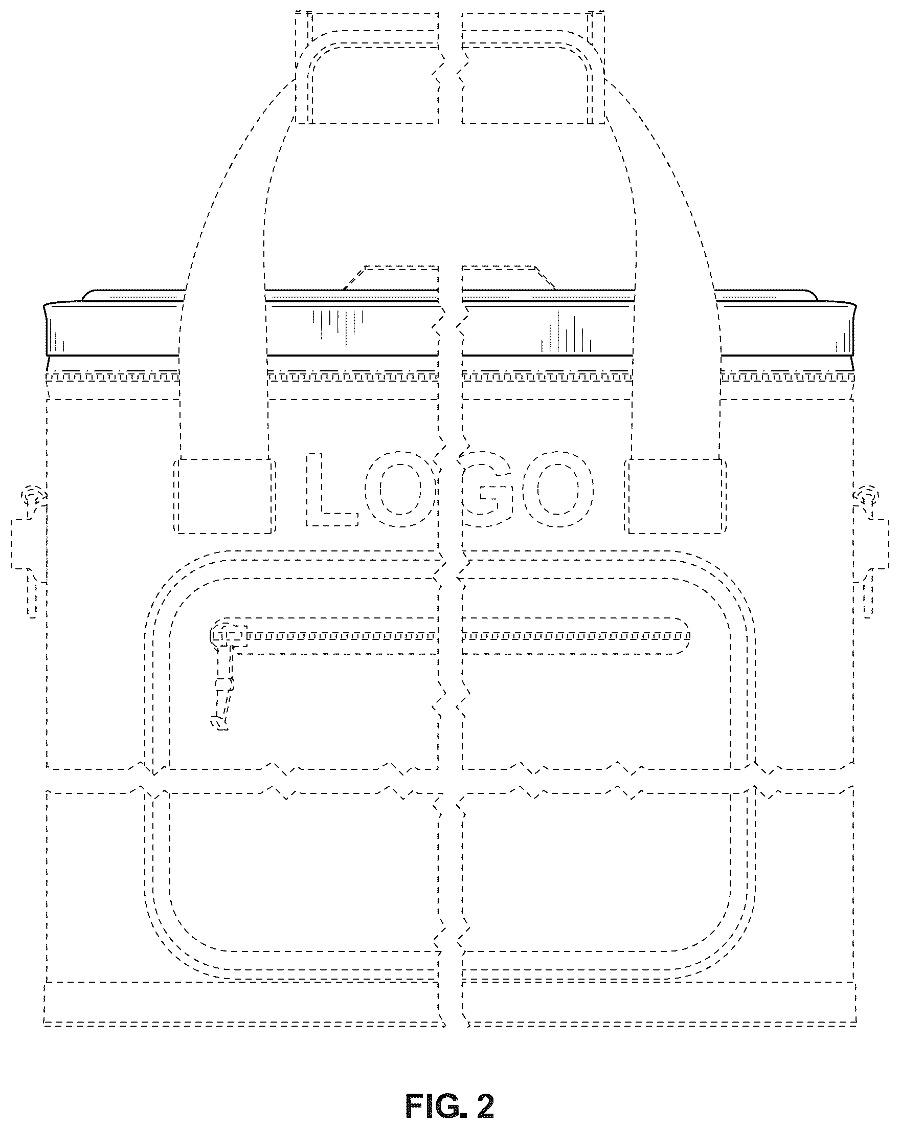 Patent USD1077586 Figure 2 – Insulating container