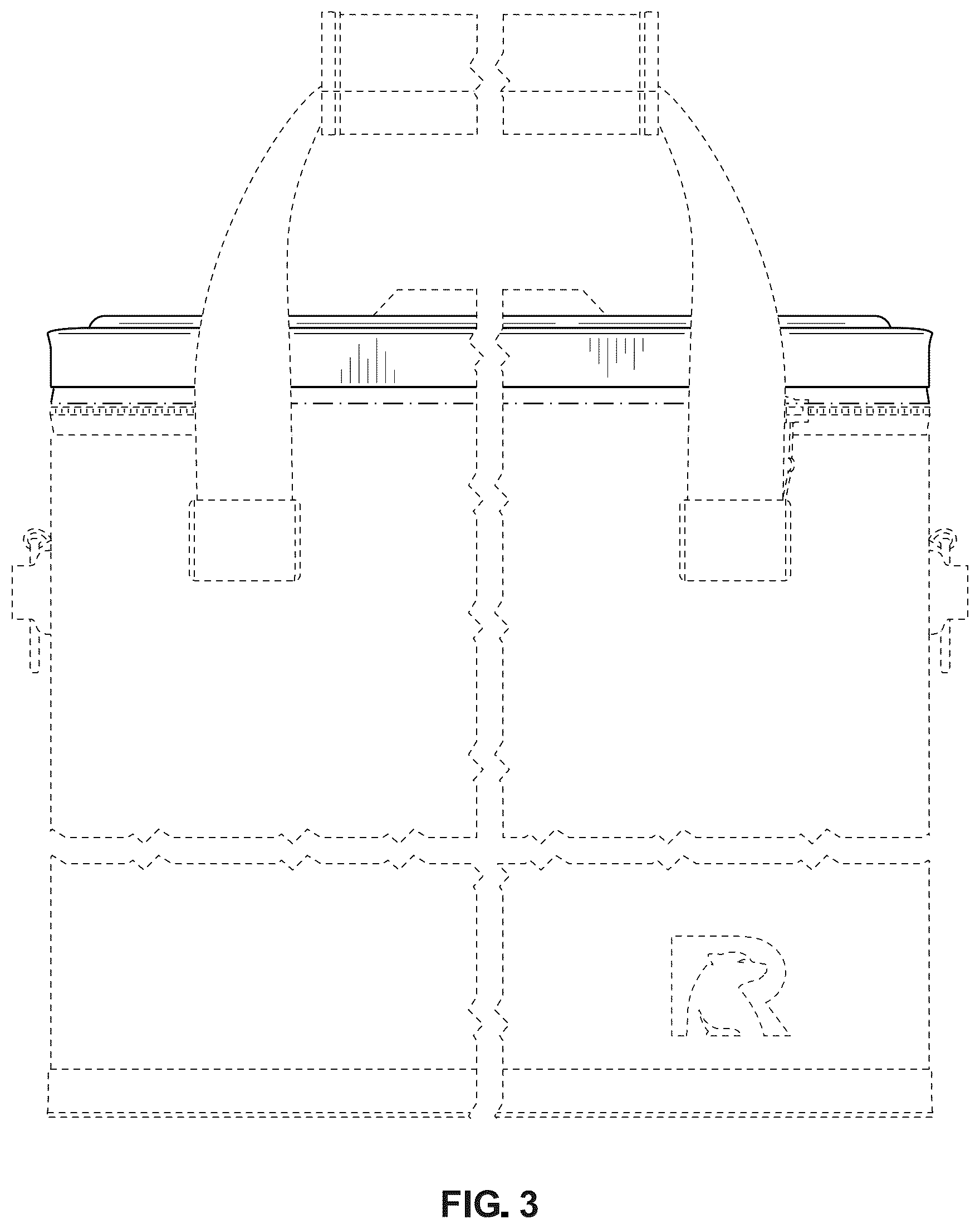 Patent USD1077586 Figure 3 – Insulating container