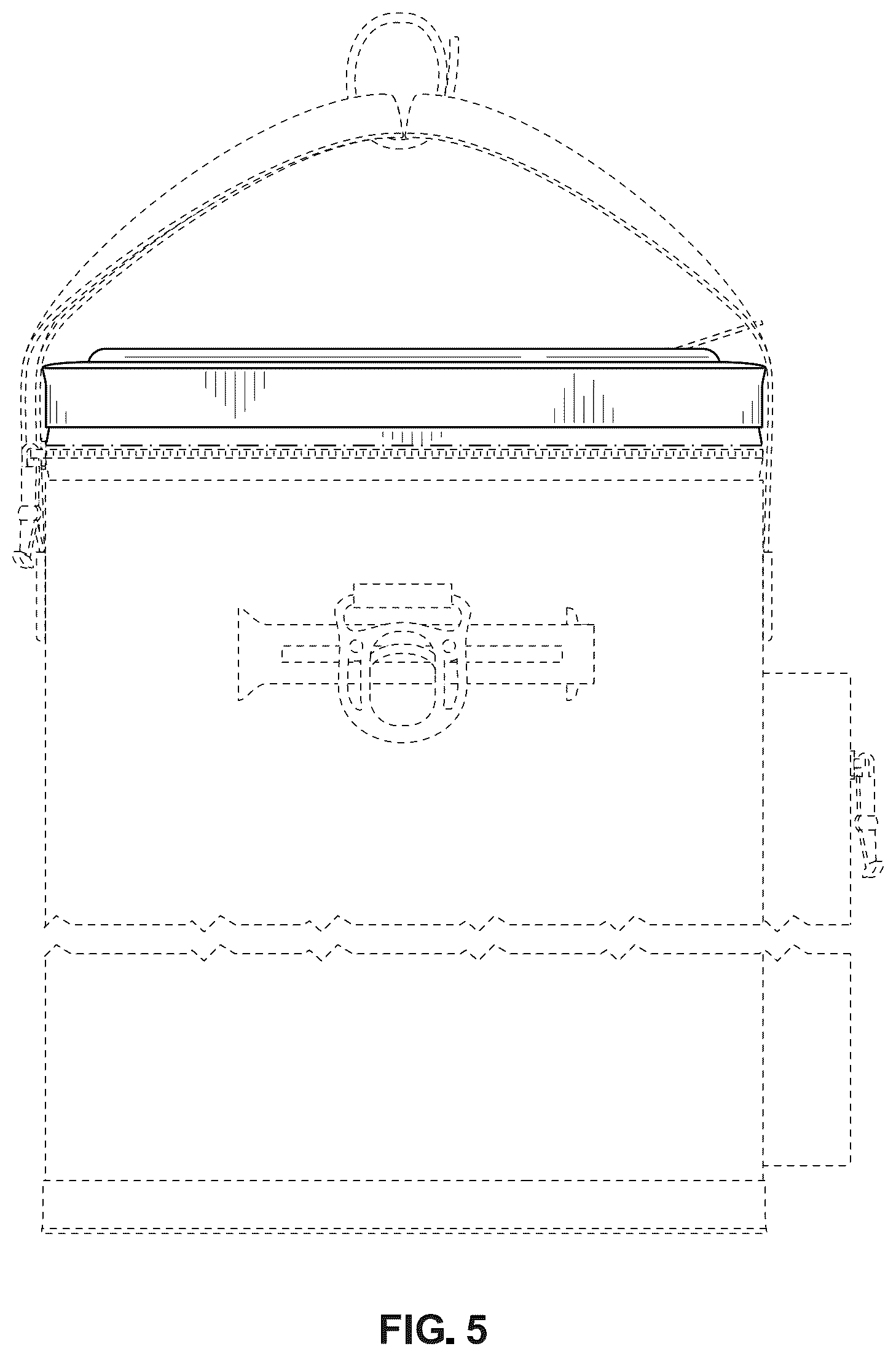 Patent USD1077586 Figure 5 – Insulating container