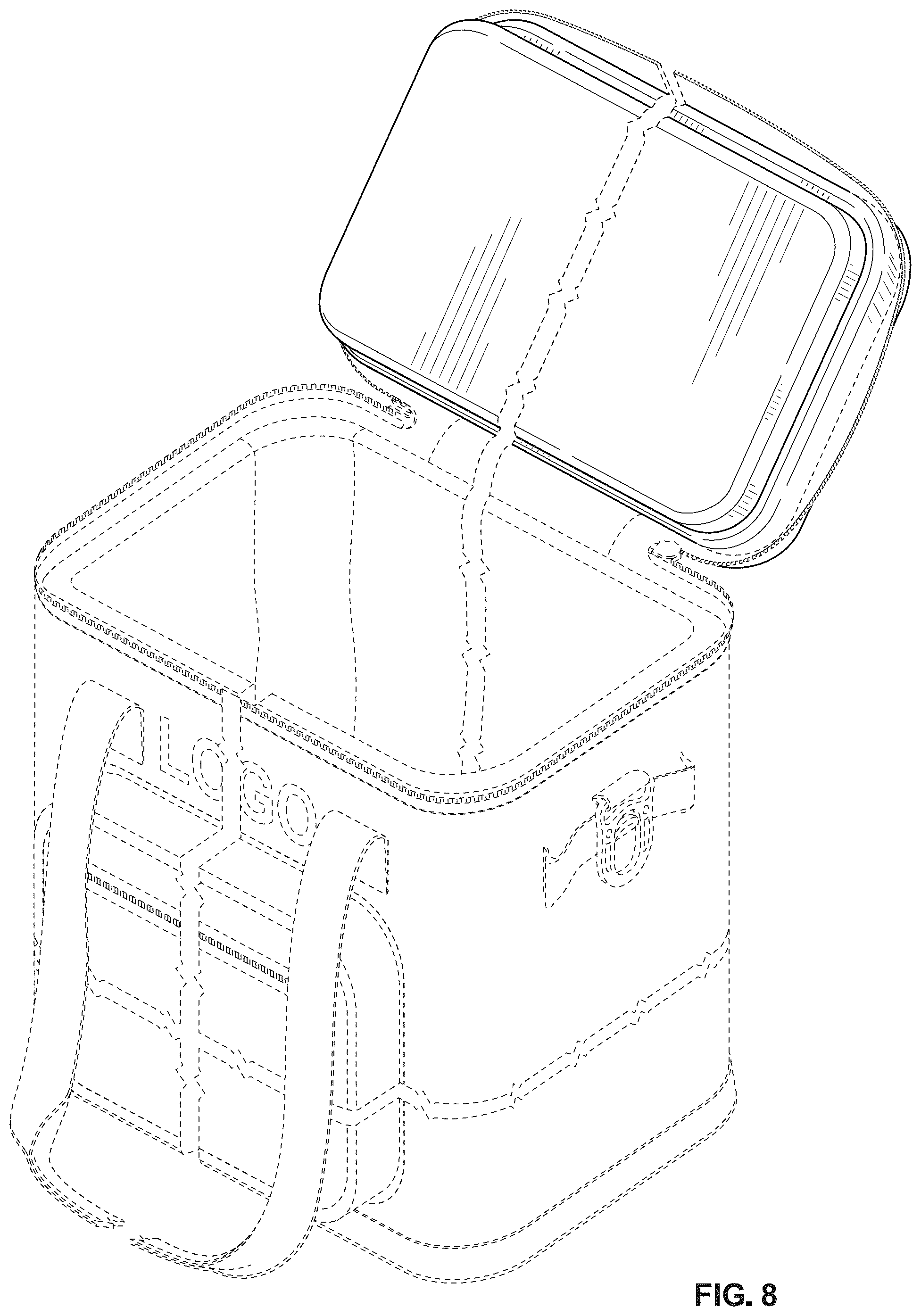 Patent USD1077586 Figure 8 – Insulating container