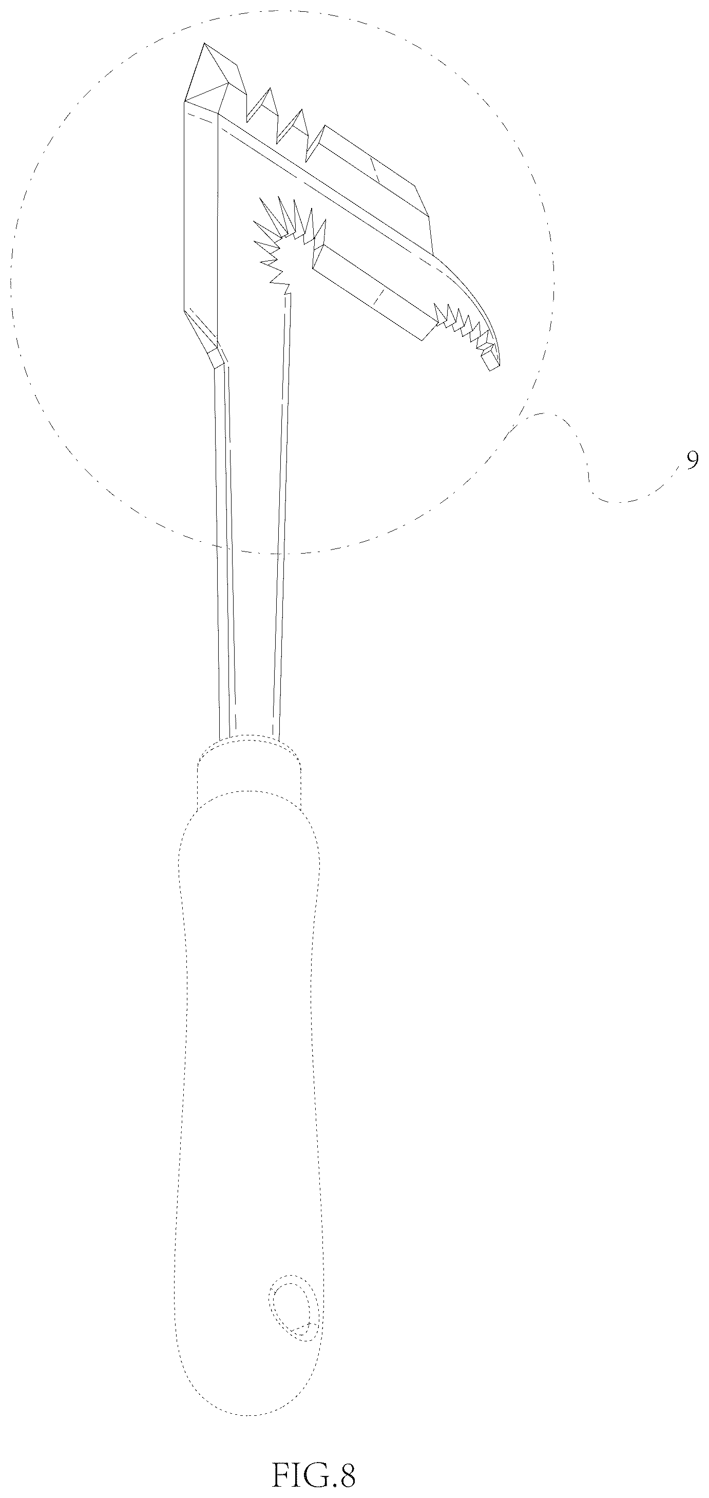 Patent USD1077595 Figure 8 – Crack weeder